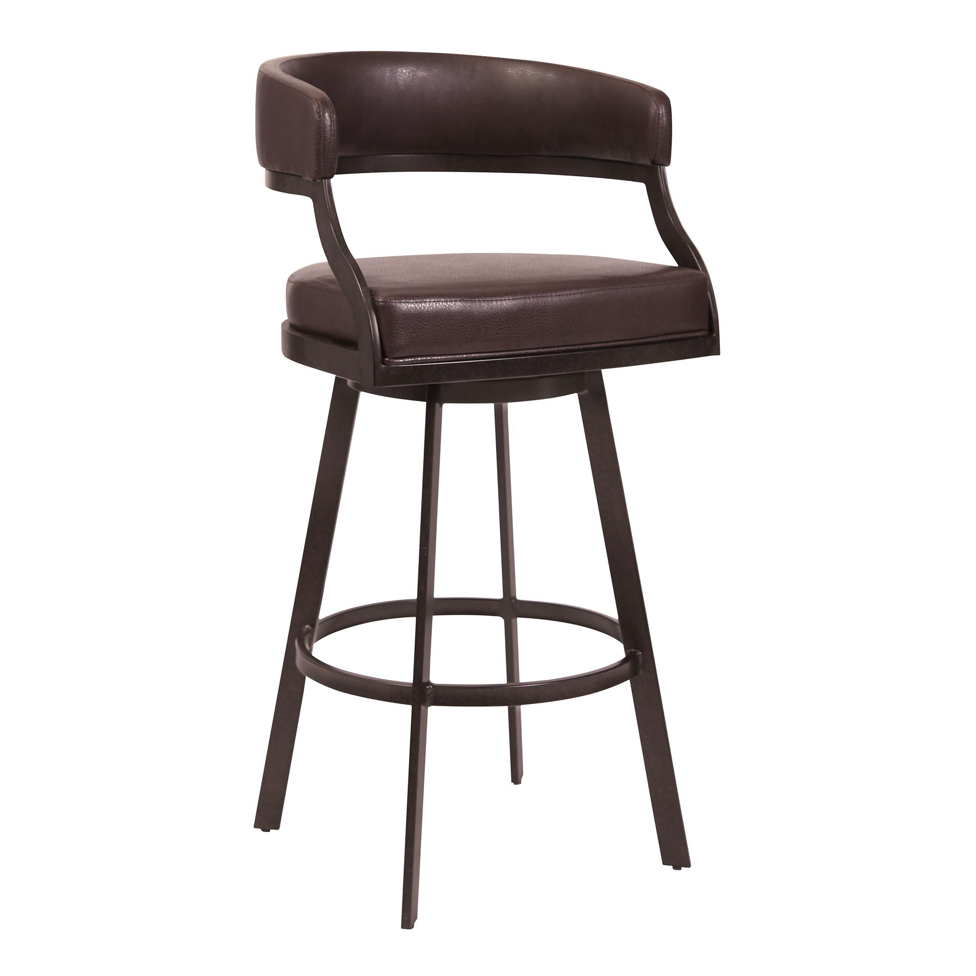 Saturn - 30" Bar Height Barstool - Auburn Bay And Brown Faux Leather