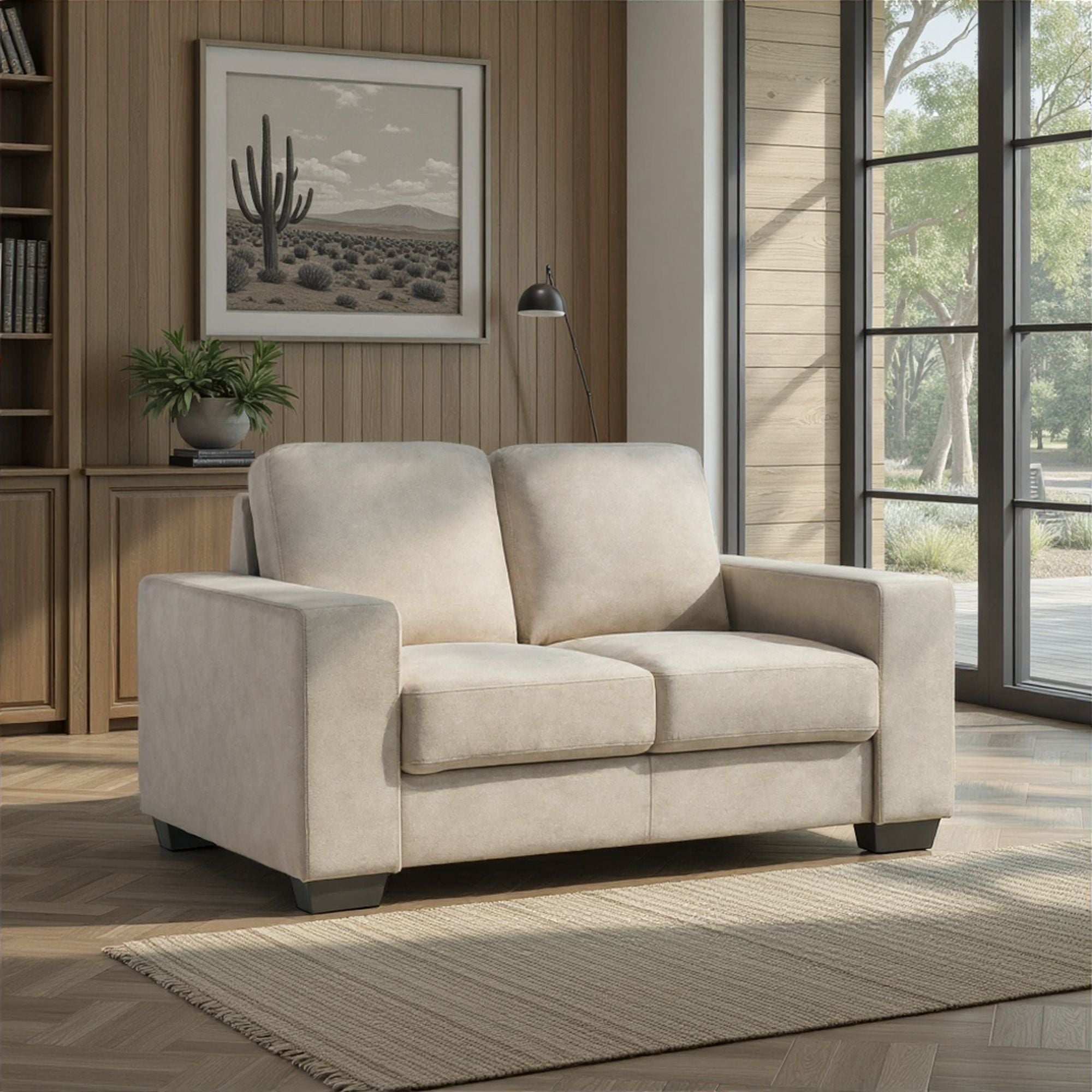 Yvonne - Fabric Loveseat With Track Arms