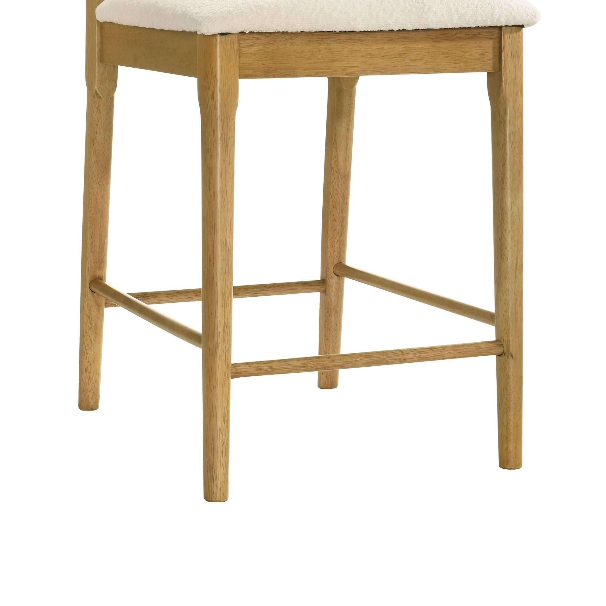 Tobias - Coastal Modern Wood Counter Height Kitchen Bar Stool