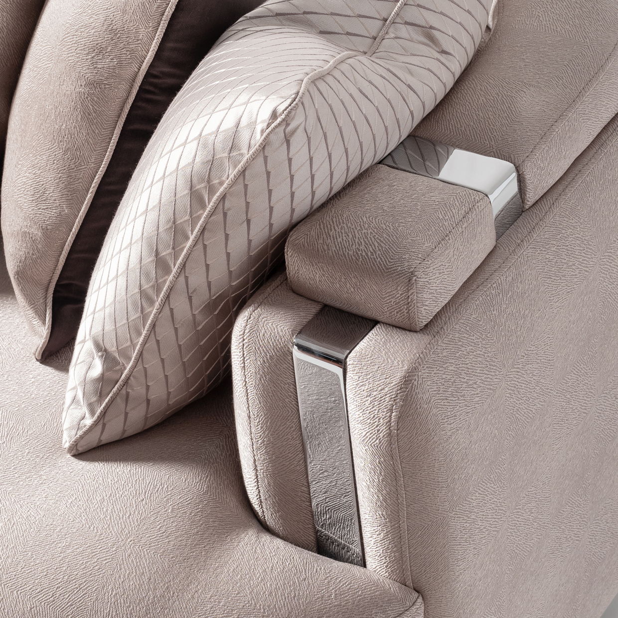Carmela - Mansion Sofa - Zinc / Chrome