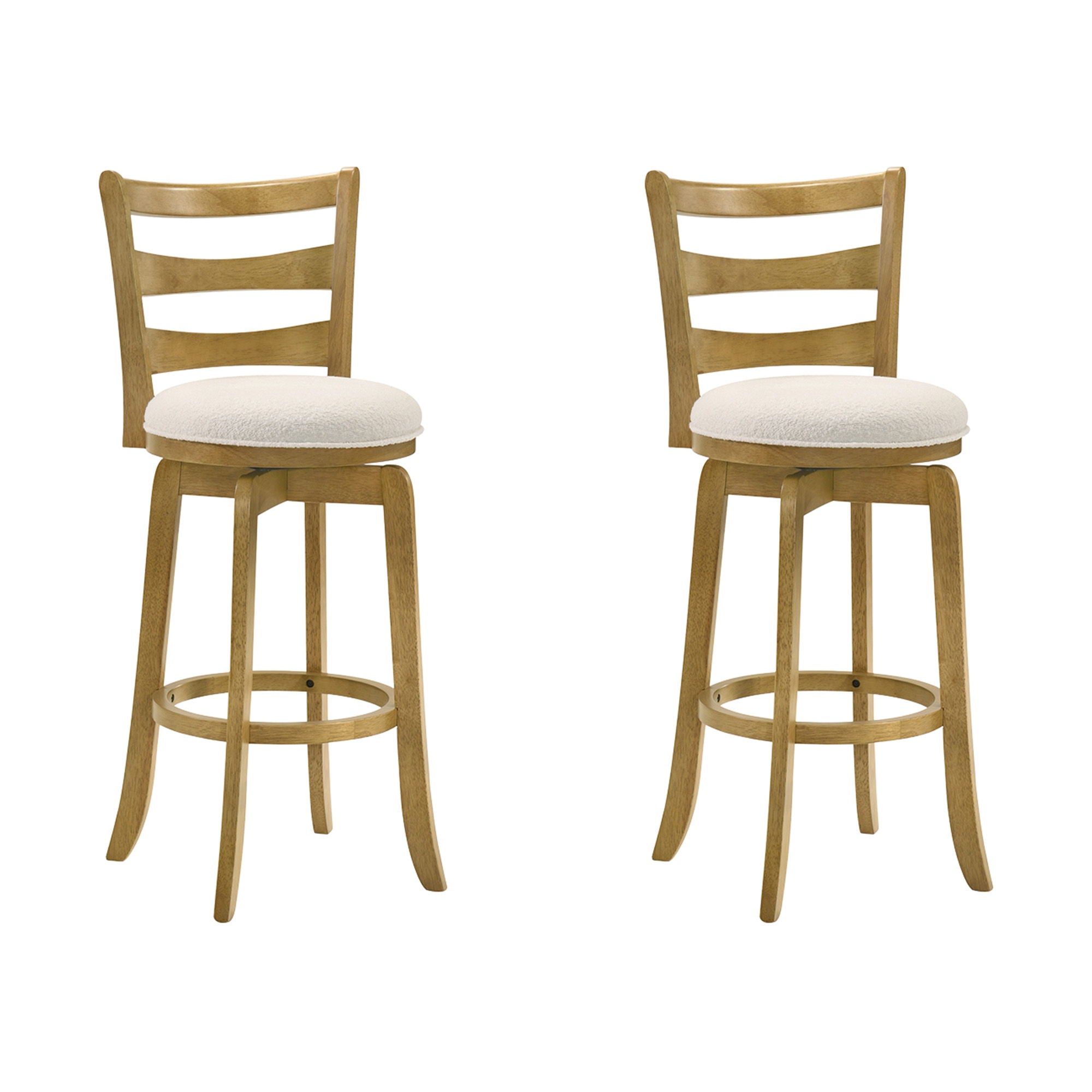 Melindra - Modern Farmhouse Swivel Wood Bar Height Kitchen Bar Stool