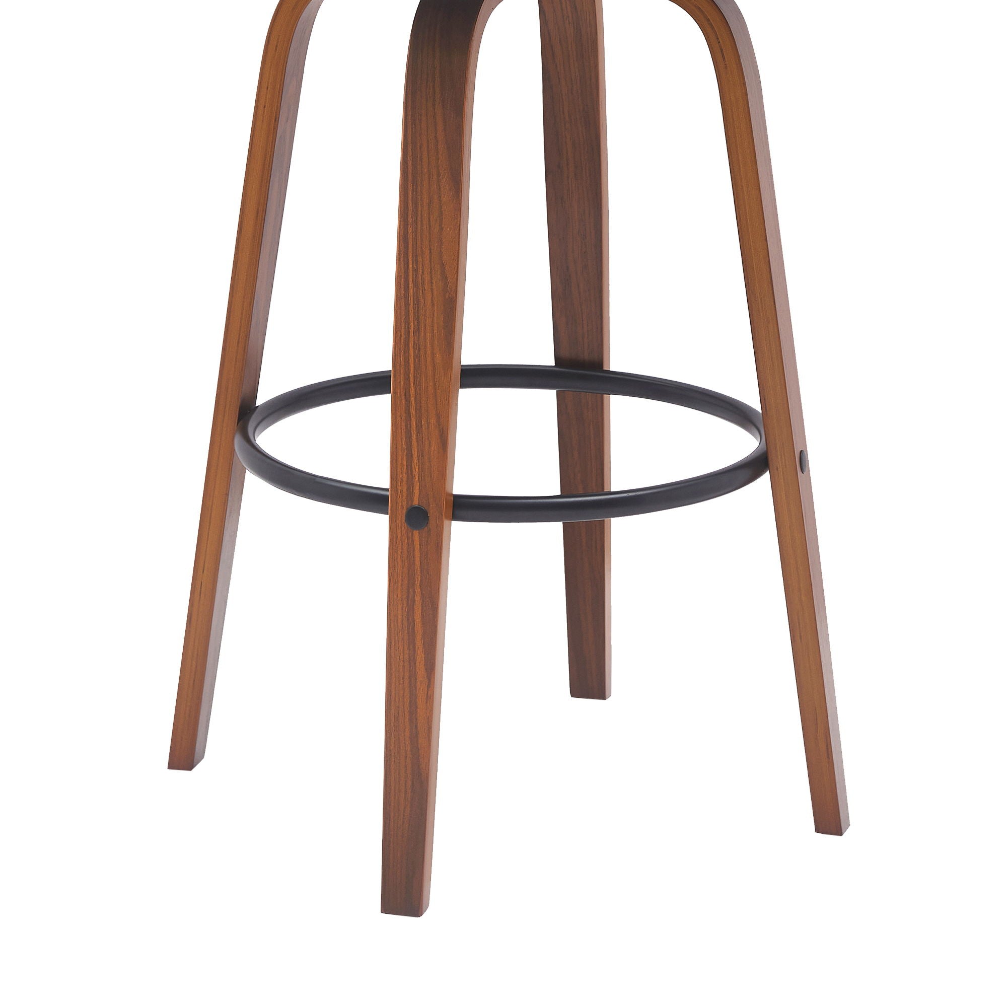 Diana - Swivel Walnut Wood Faux Leather Counter Stool