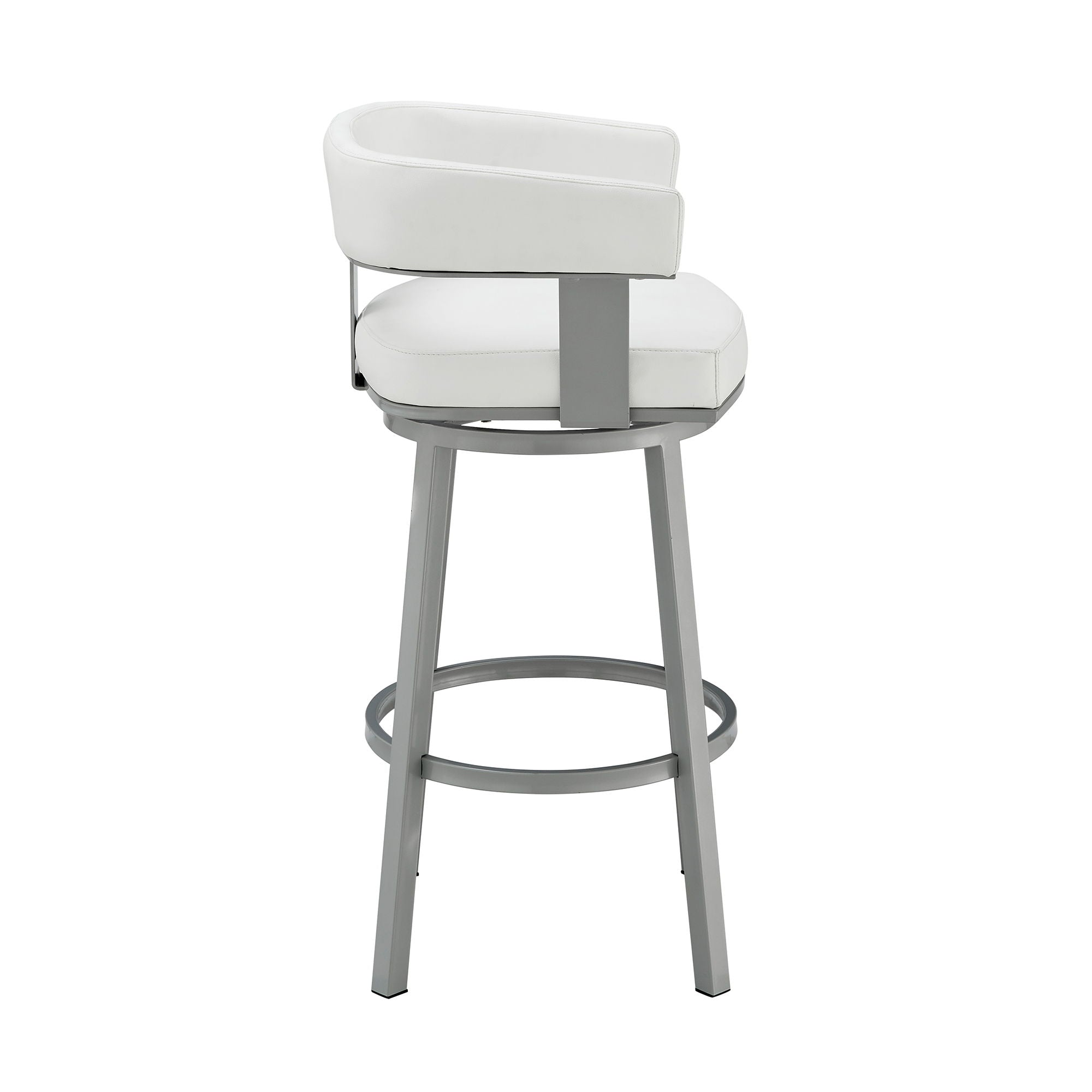 Lorin - 26" Counter Height Swivel Bar Stool - Silver / White