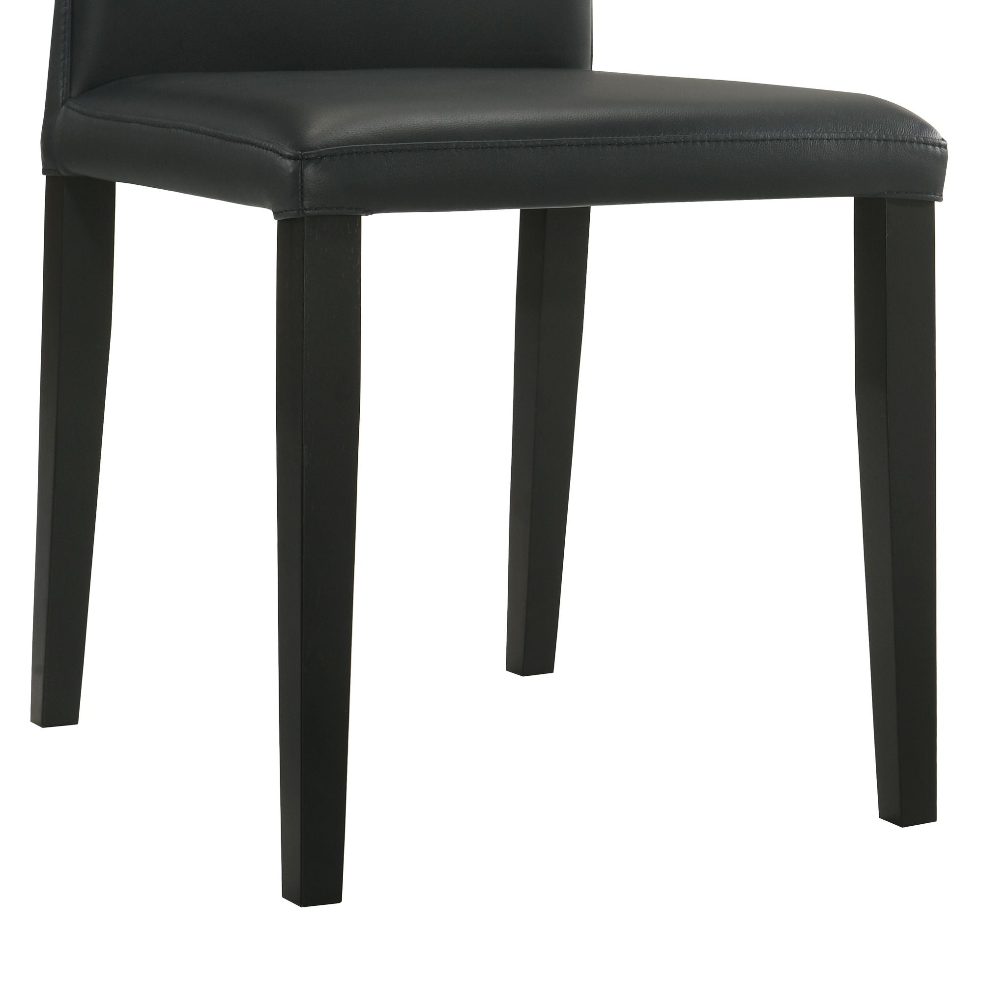 Elyza - Full Back Top Grain Leather Upholstered Wood Dining Chairs (Set of 2)