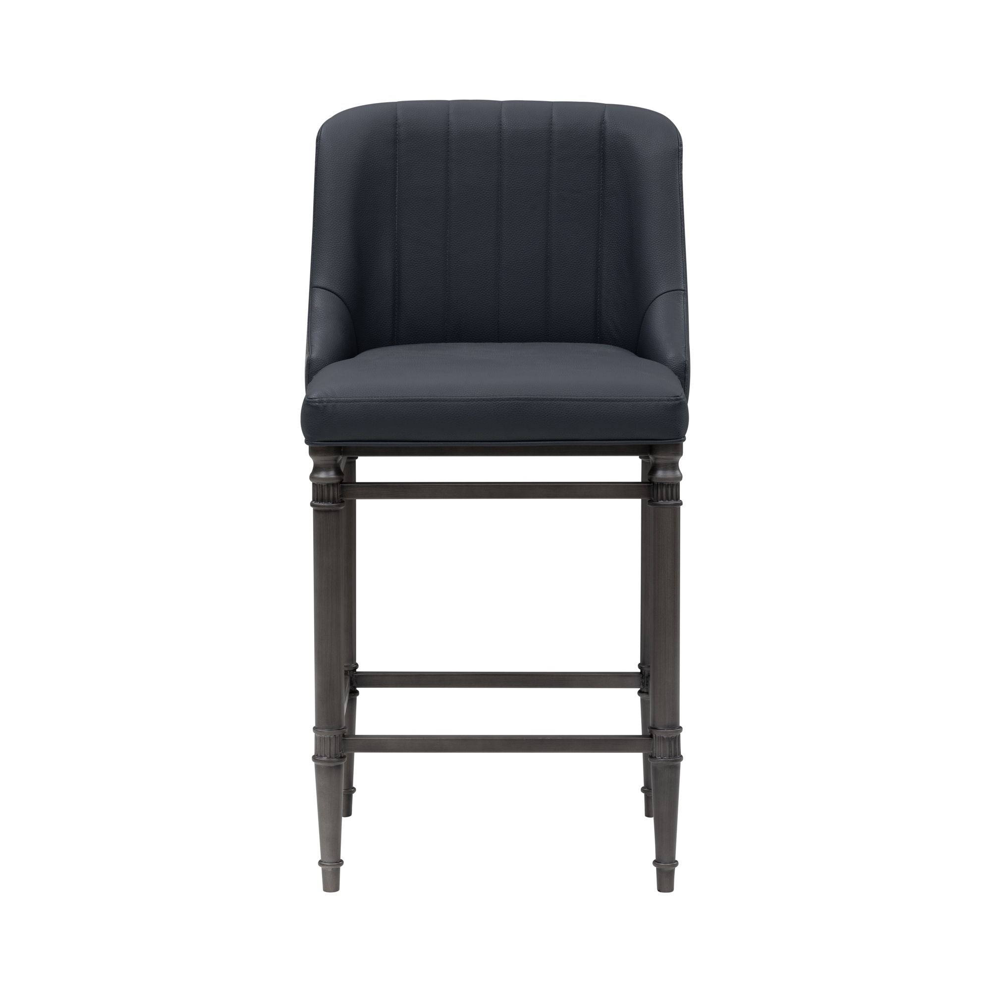 Marvin - Steel Frame Faux Leather Upholstered Counter Height Barstool