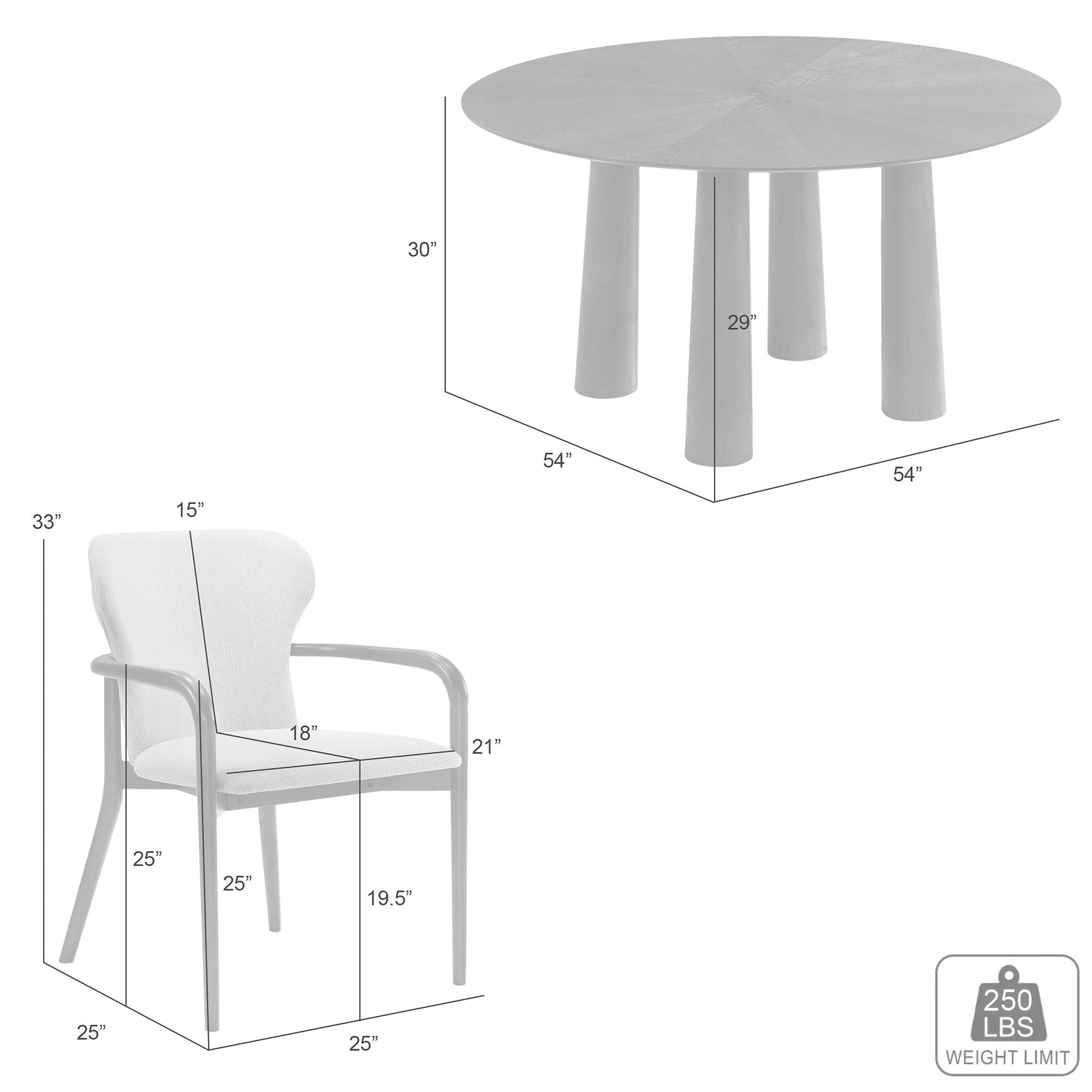 Klarissa - 6-Piece Wood Dining Set - Walnut