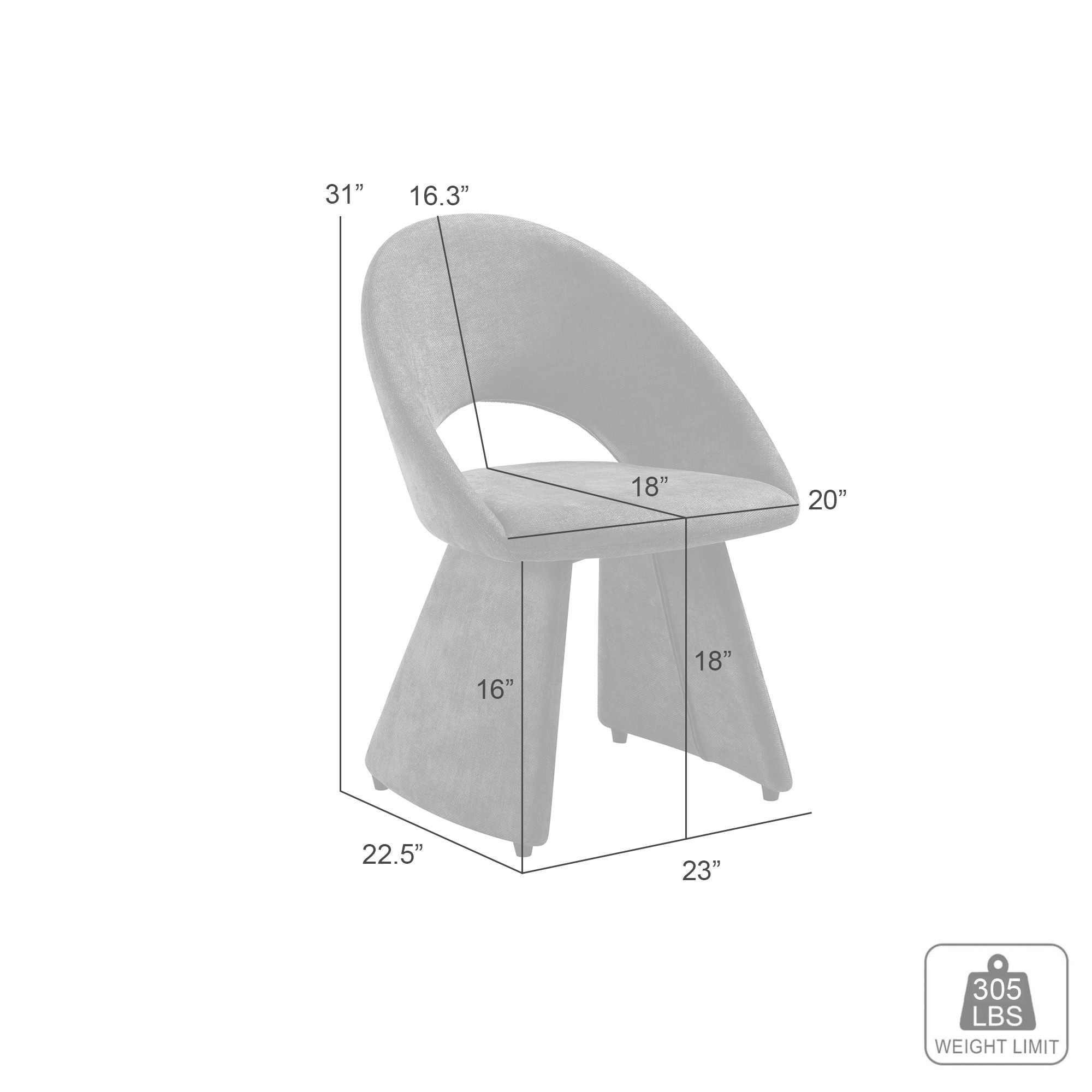 Angelina - Modern Curved Back Upholstered Dining Chair