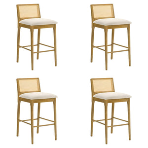 Tobias - Coastal Modern Wood Bar Height Kitchen Bar Stool