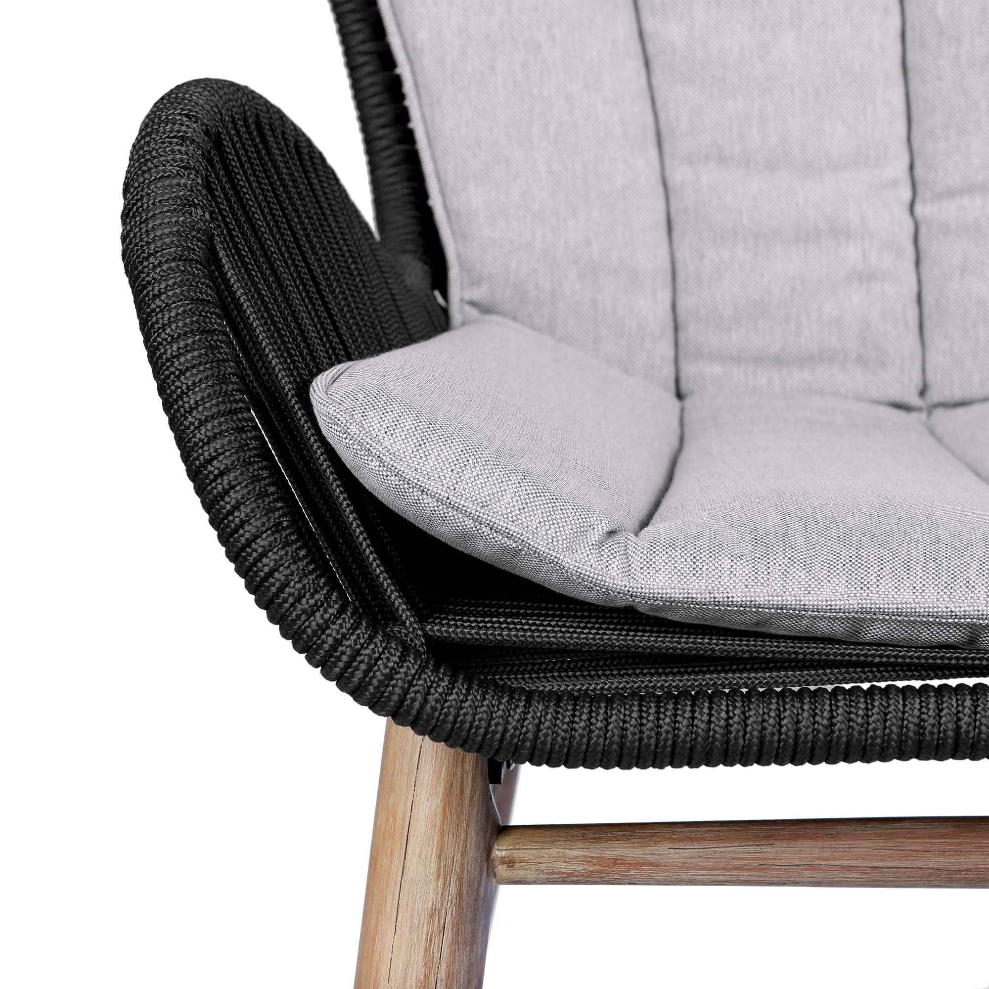 Mateo - Outdoor Patio Dining Chair - Light Eucalyptus / Charcoal