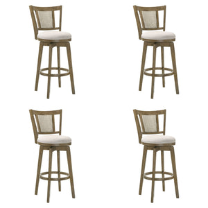 Isla - 30" Putty Brown Bar Height Rubberwood Swivel Barstool