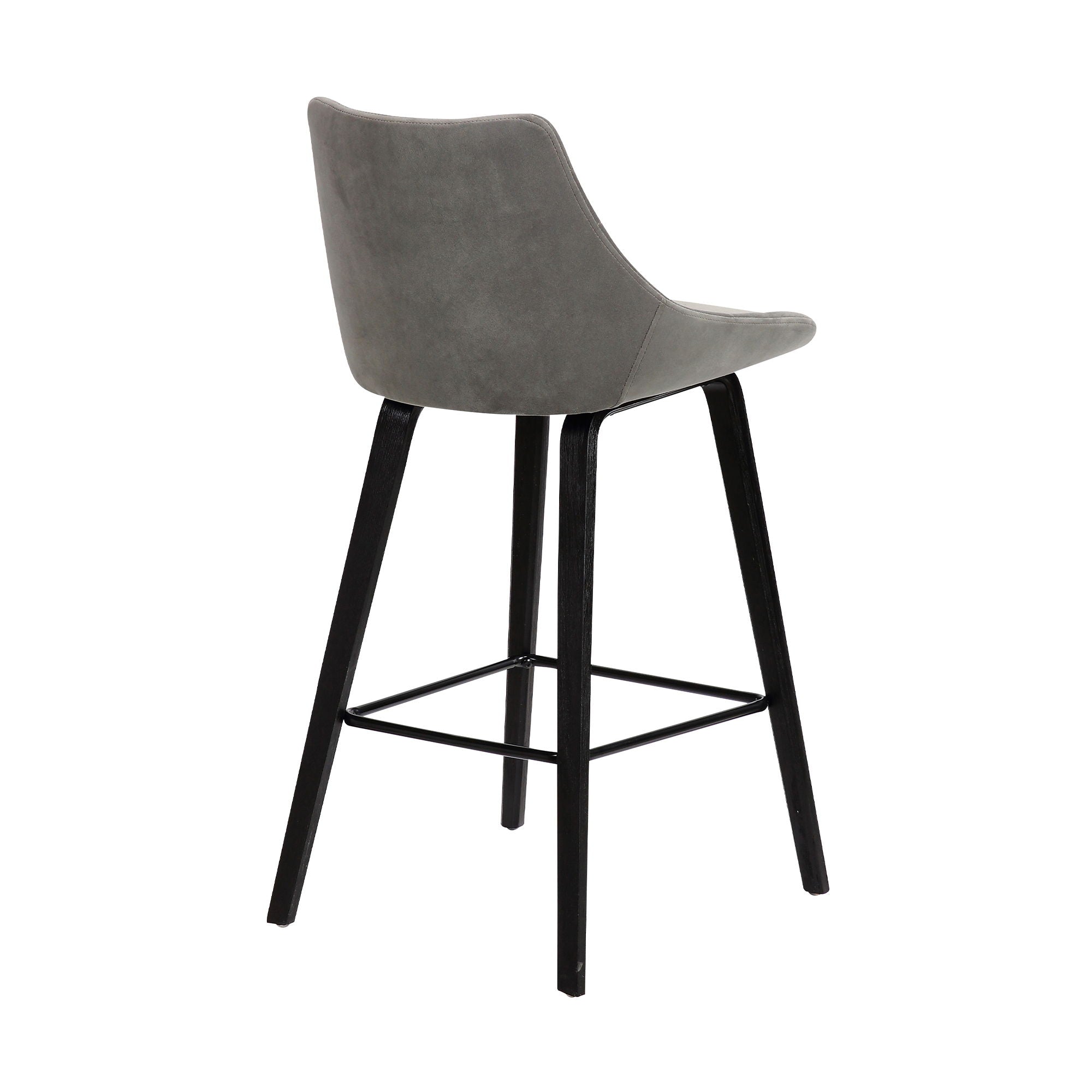 Dani - 26" Velvet Barstool - Black / Gray