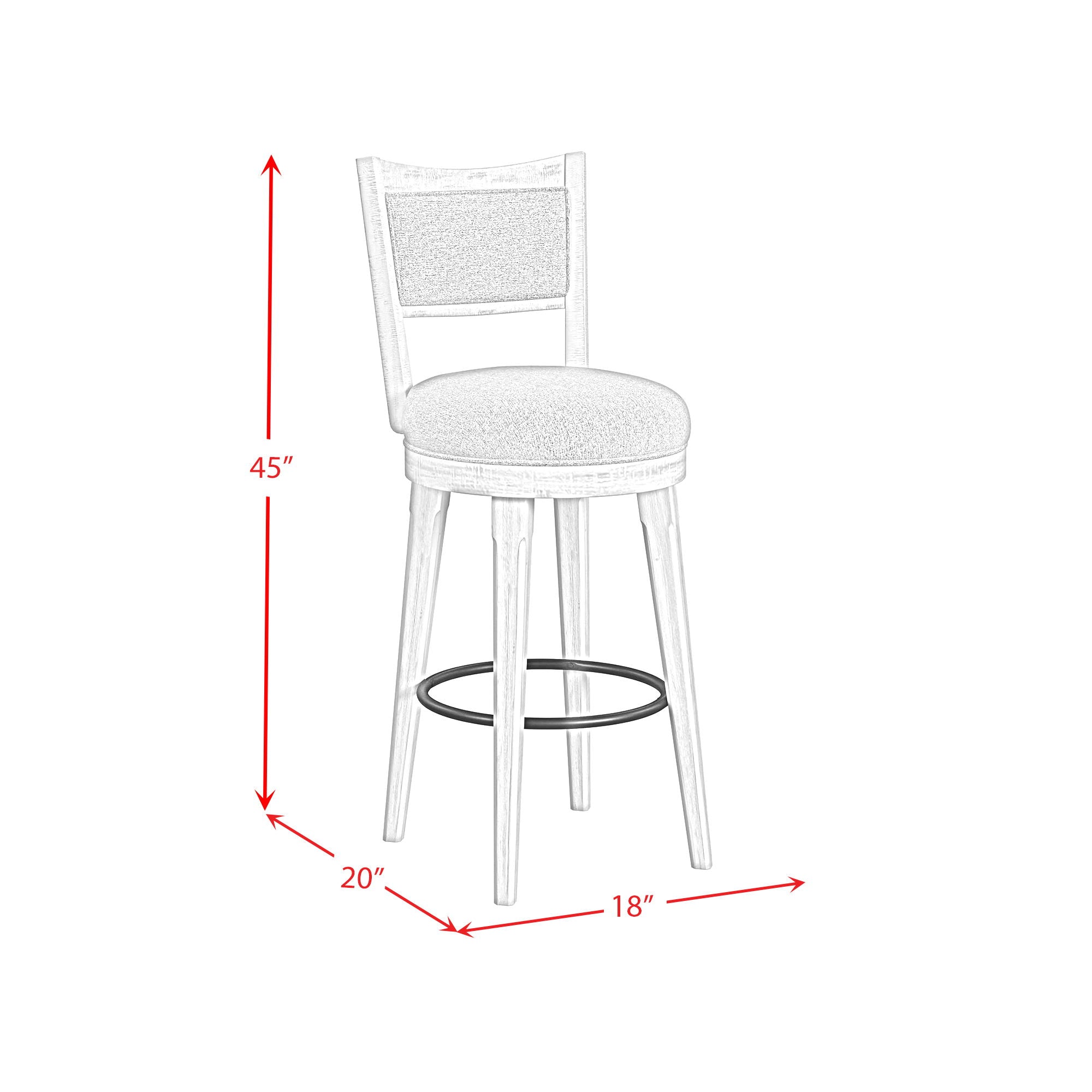 Rogen Rustic - Swivel Bar Stool (Set of 2) - Rustic White