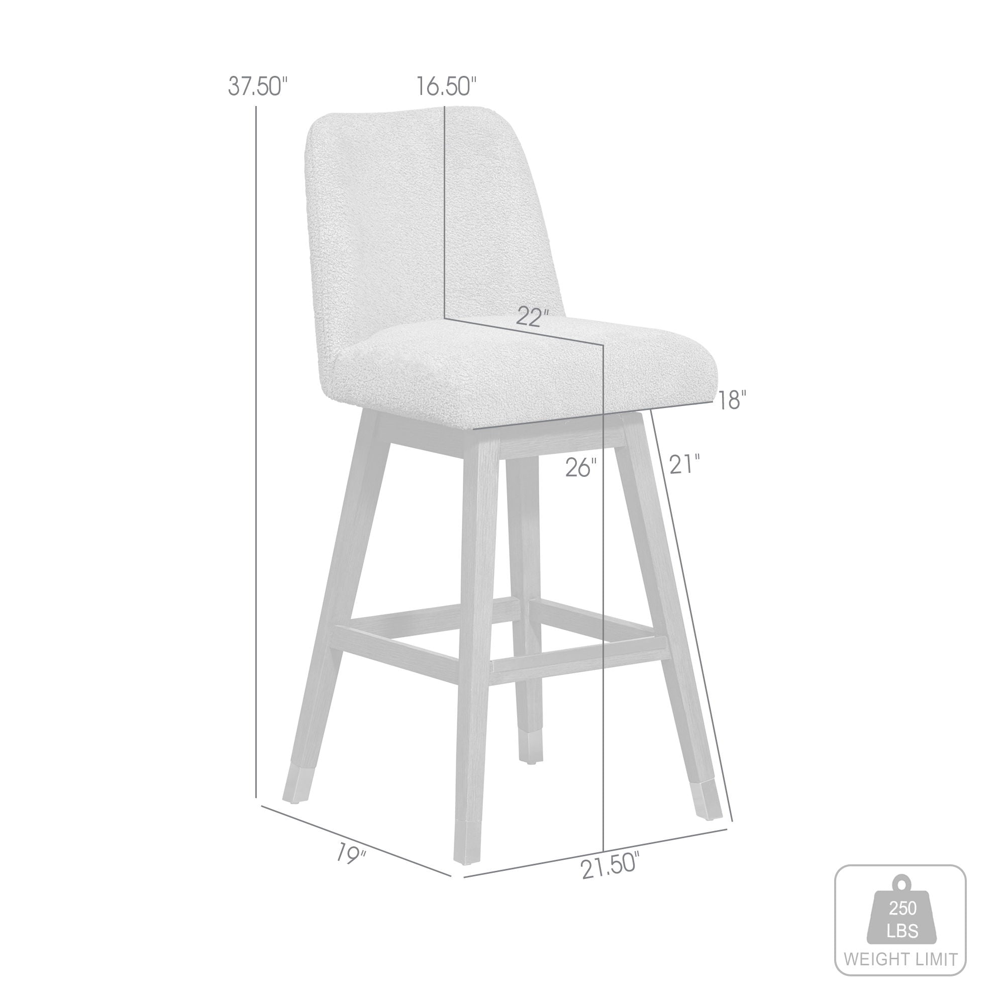 Amelia - Swivel Counter Stool