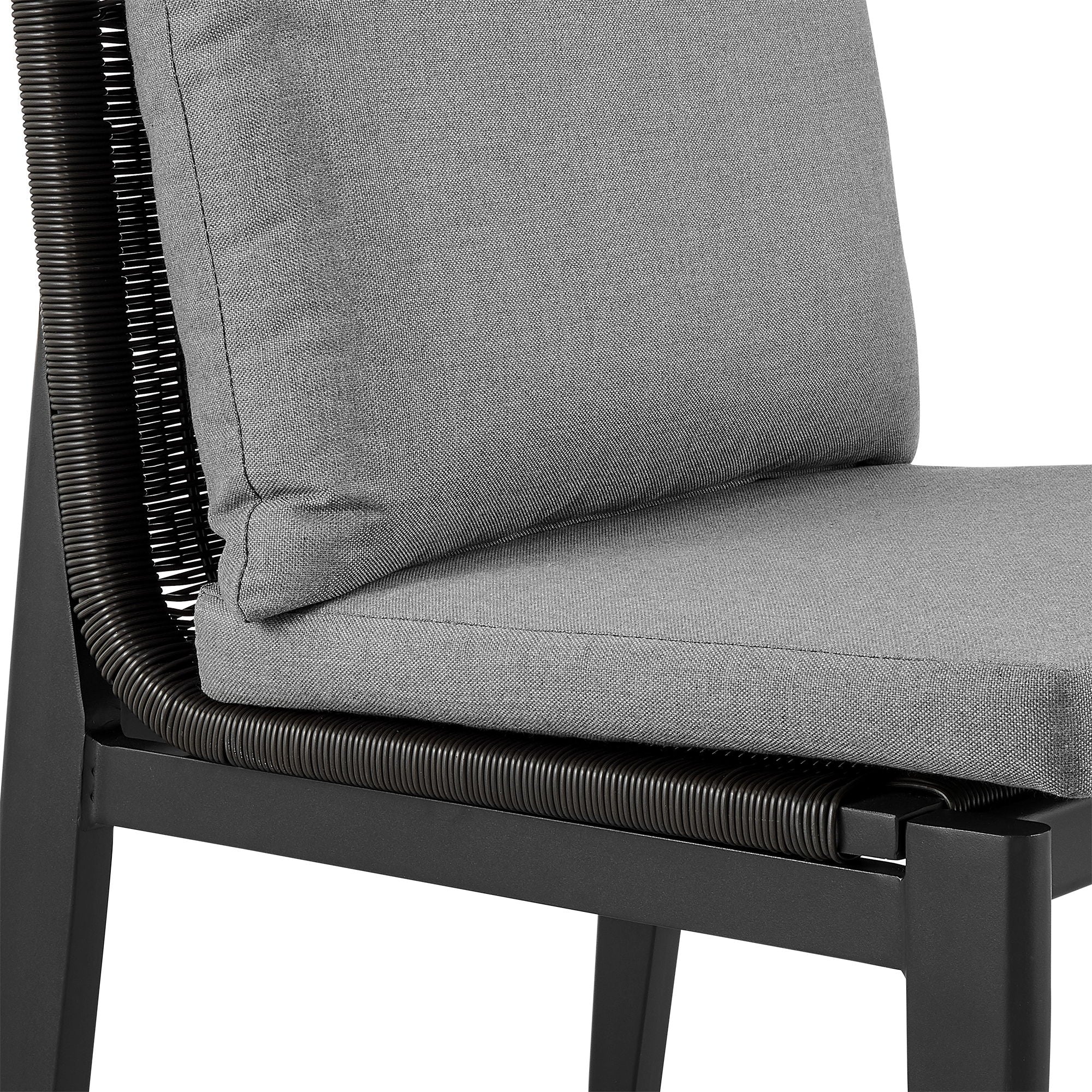 Cayman - Outdoor Patio Dining Chairs In Aluminum With Gray Cushions - (Set Of 2)