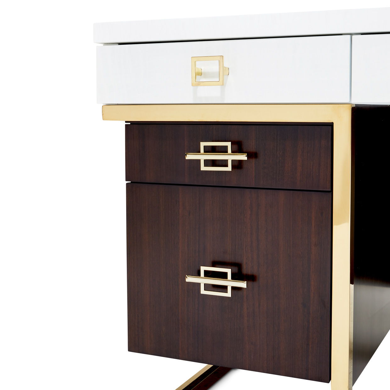 Belmont Place - Desk - White / Dark Brown