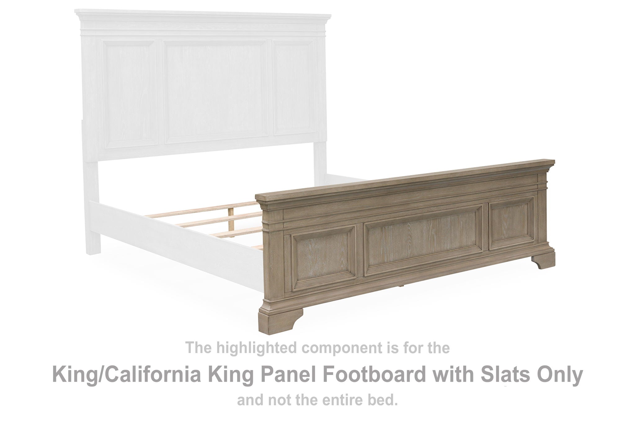 Vallardia - King/California King Panel Footboard with Slats - Light Grayish Brown