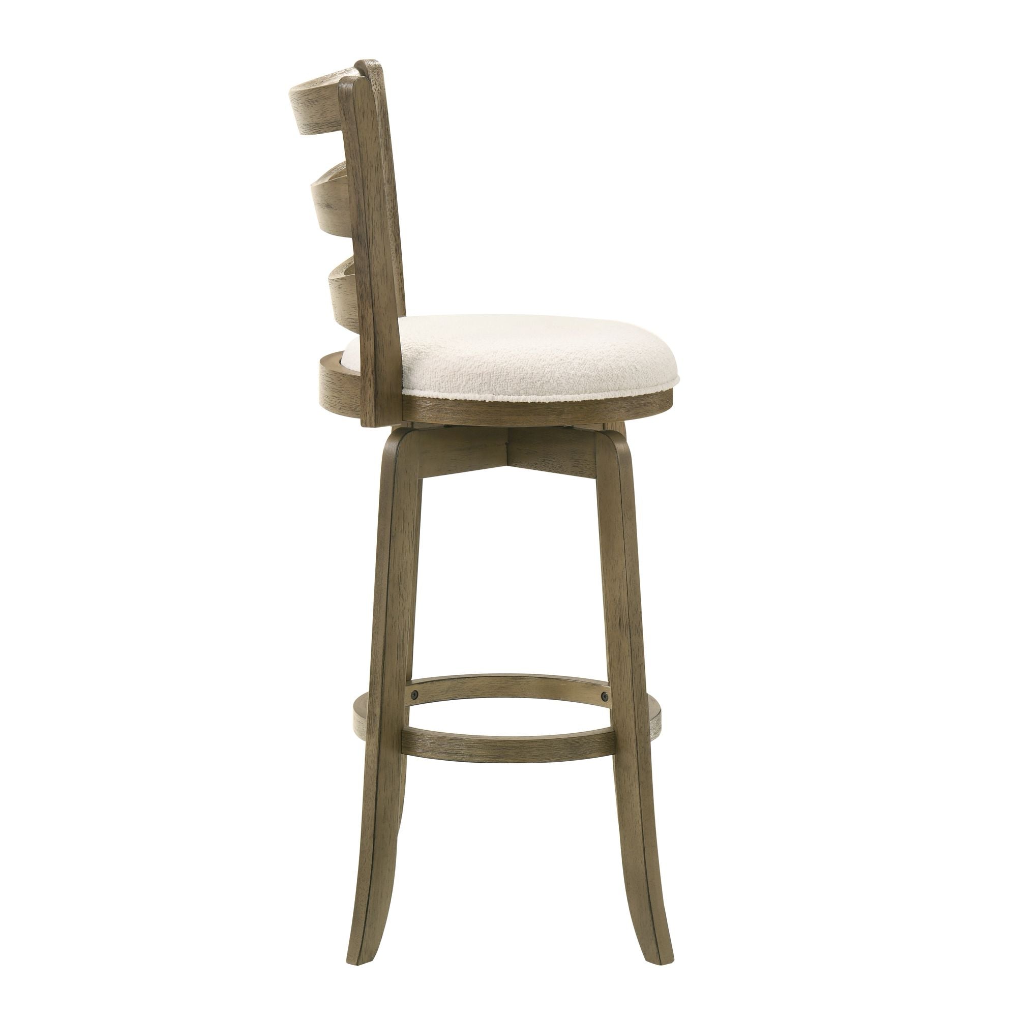 Melindra - Modern Farmhouse Swivel Wood Bar Height Kitchen Bar Stool