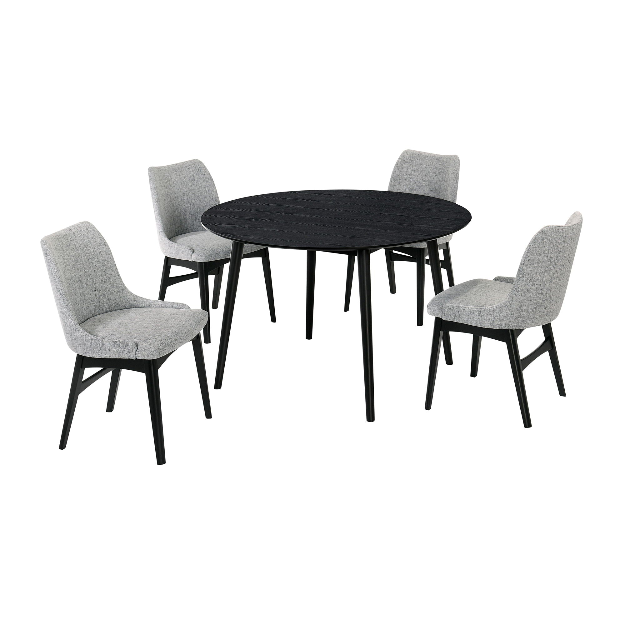 Arcadia And Azalea - Round 5 Piece Dining Set - Gray