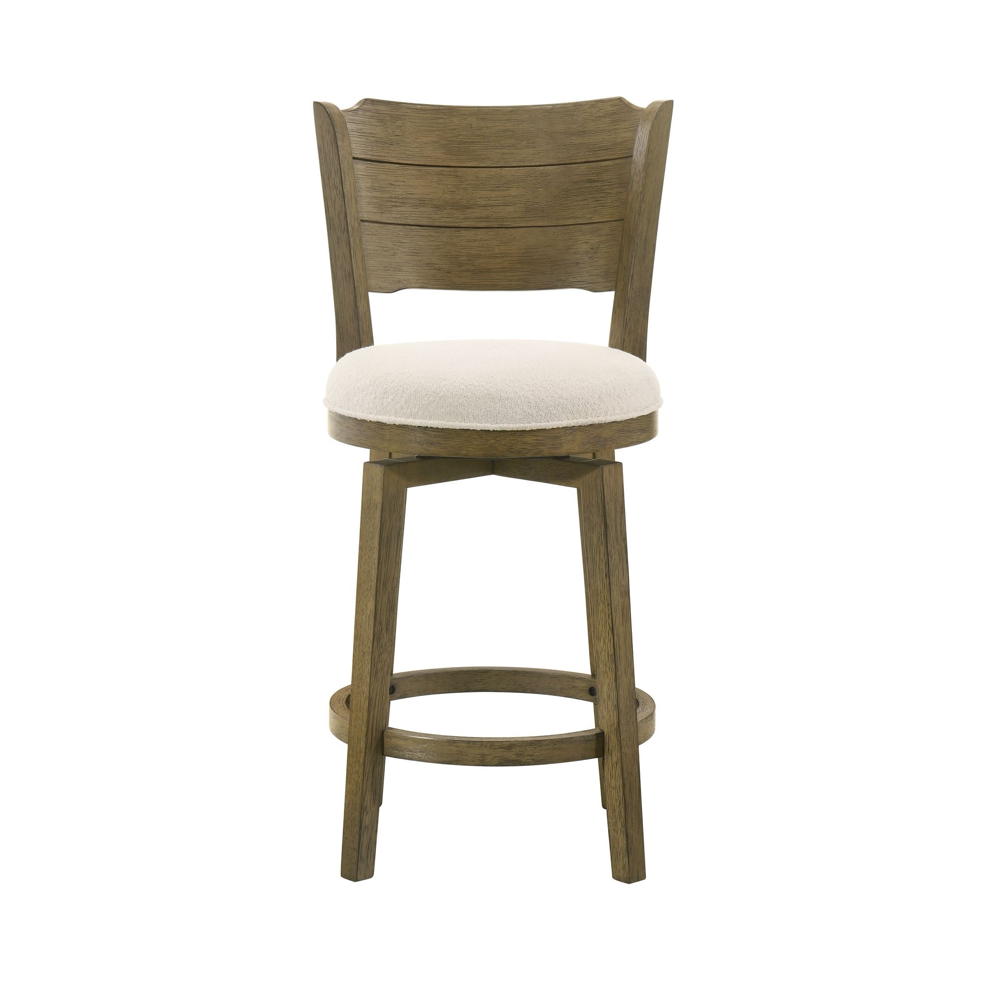 Winsley - Coastal Modern Swivel Wood Counter Height Kitchen Bar Stool