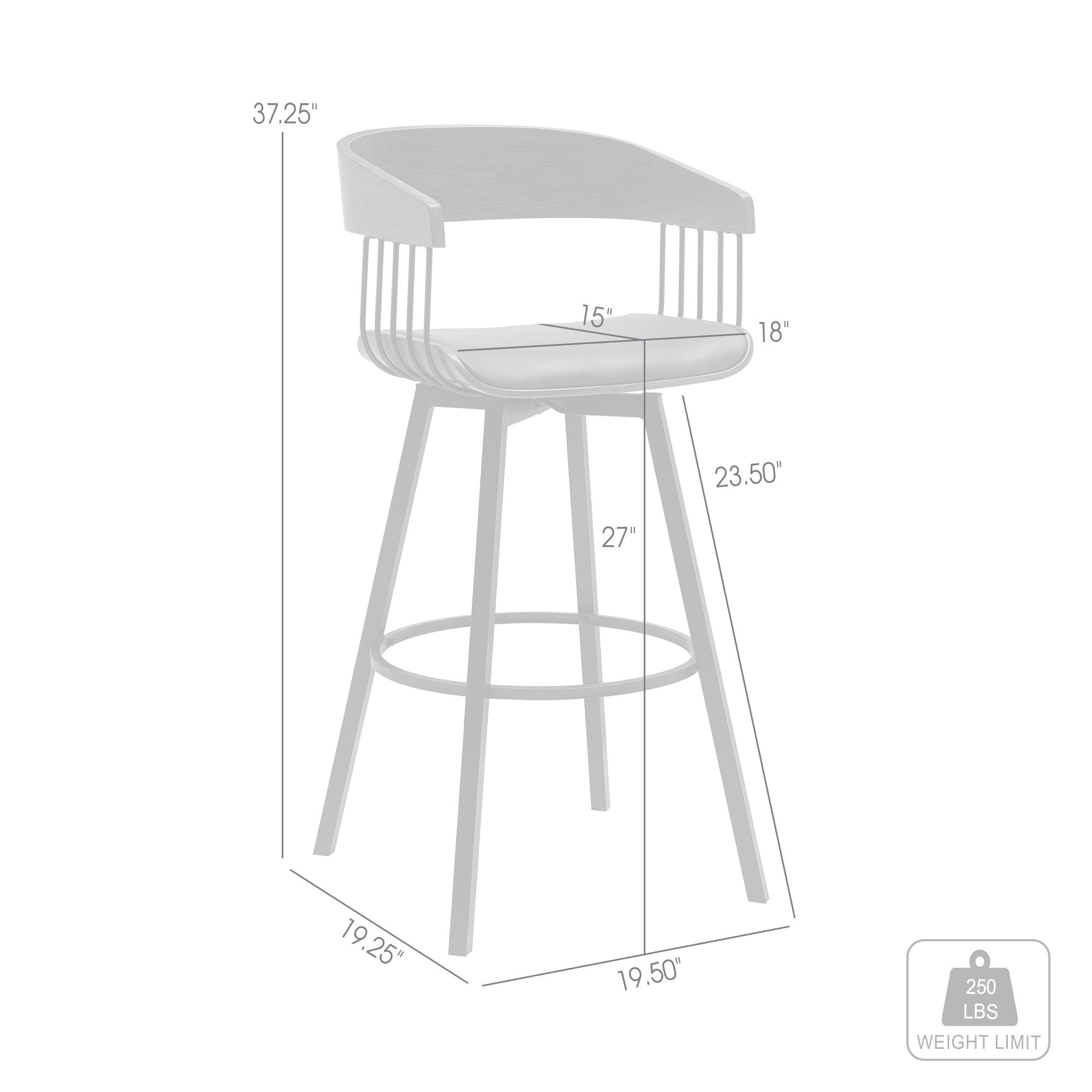 Athena - 27" Swivel Walnut Counter Stool - Black