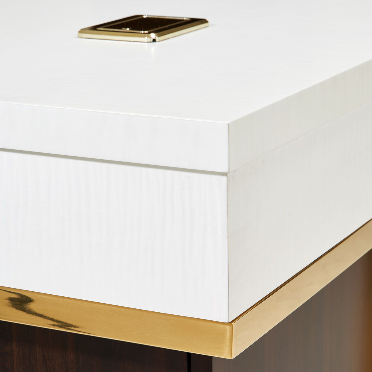 Belmont Place - Desk - White / Dark Brown