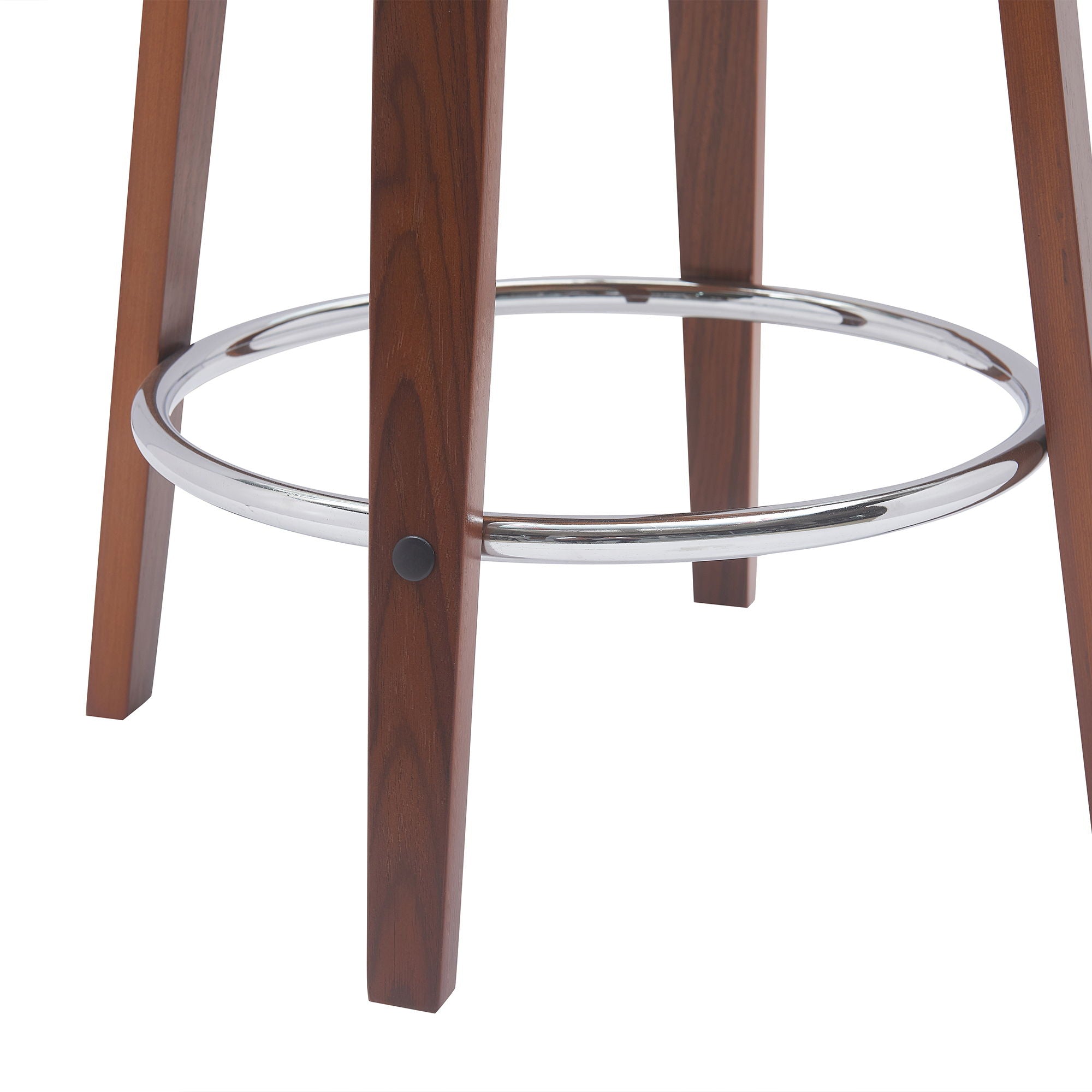 Pico - Swivel Walnut Wood Faux Leather Stool