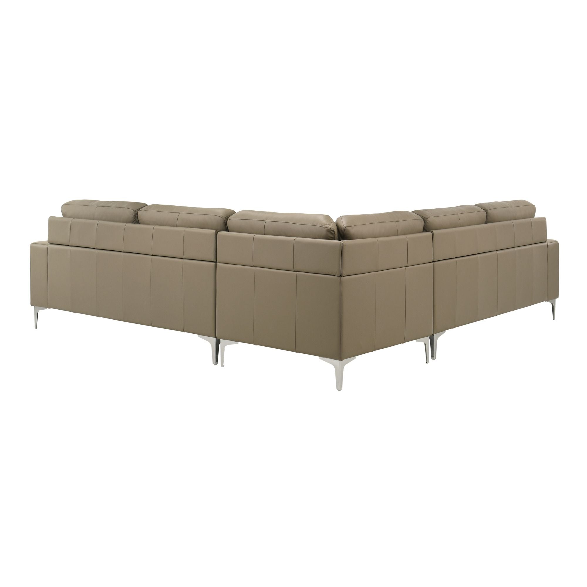 Pimentel - Leather Sectional Sofa With Tufted Back And Track Arms