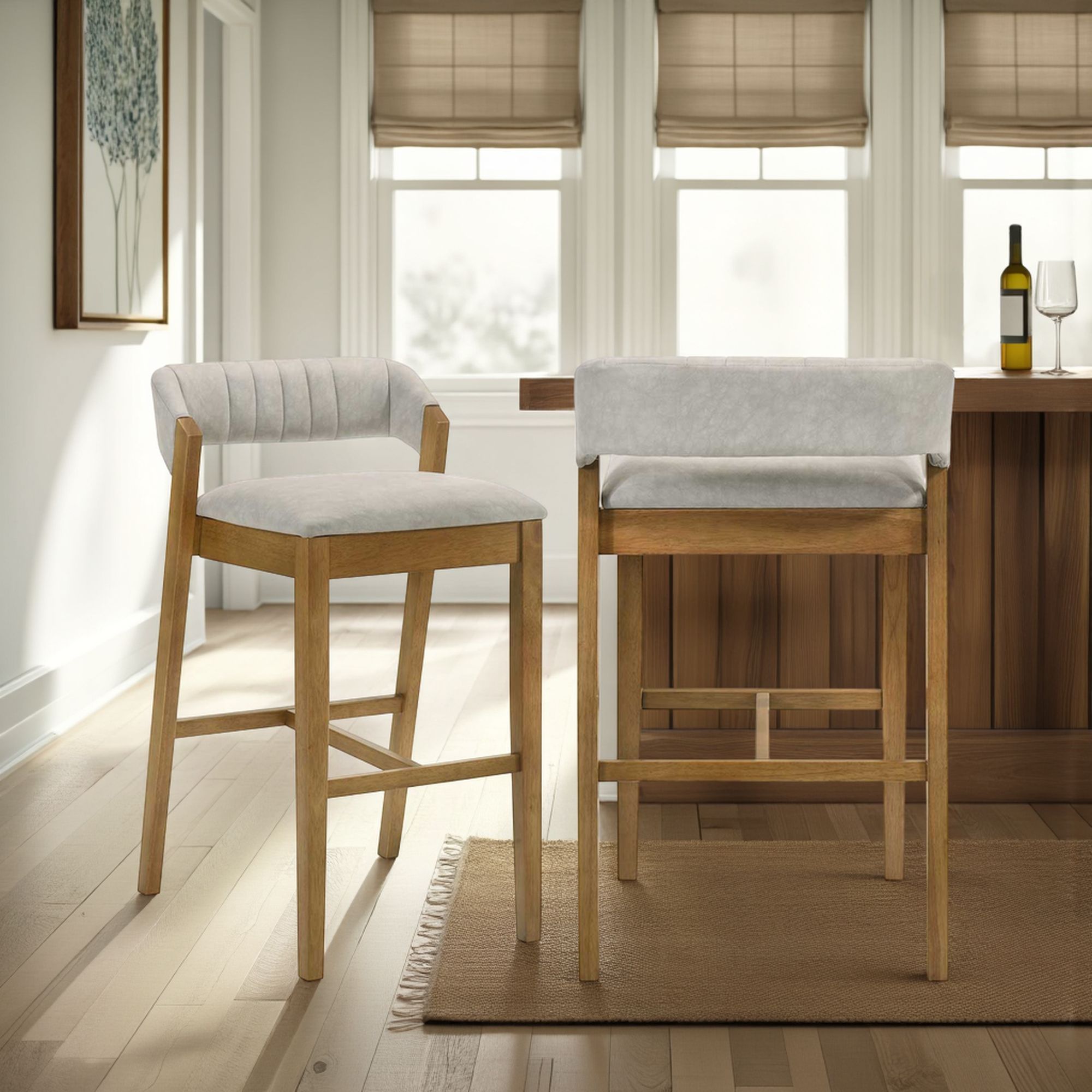 Landyn - 30" Amber Glow Bar Height Rubberwood Barstool