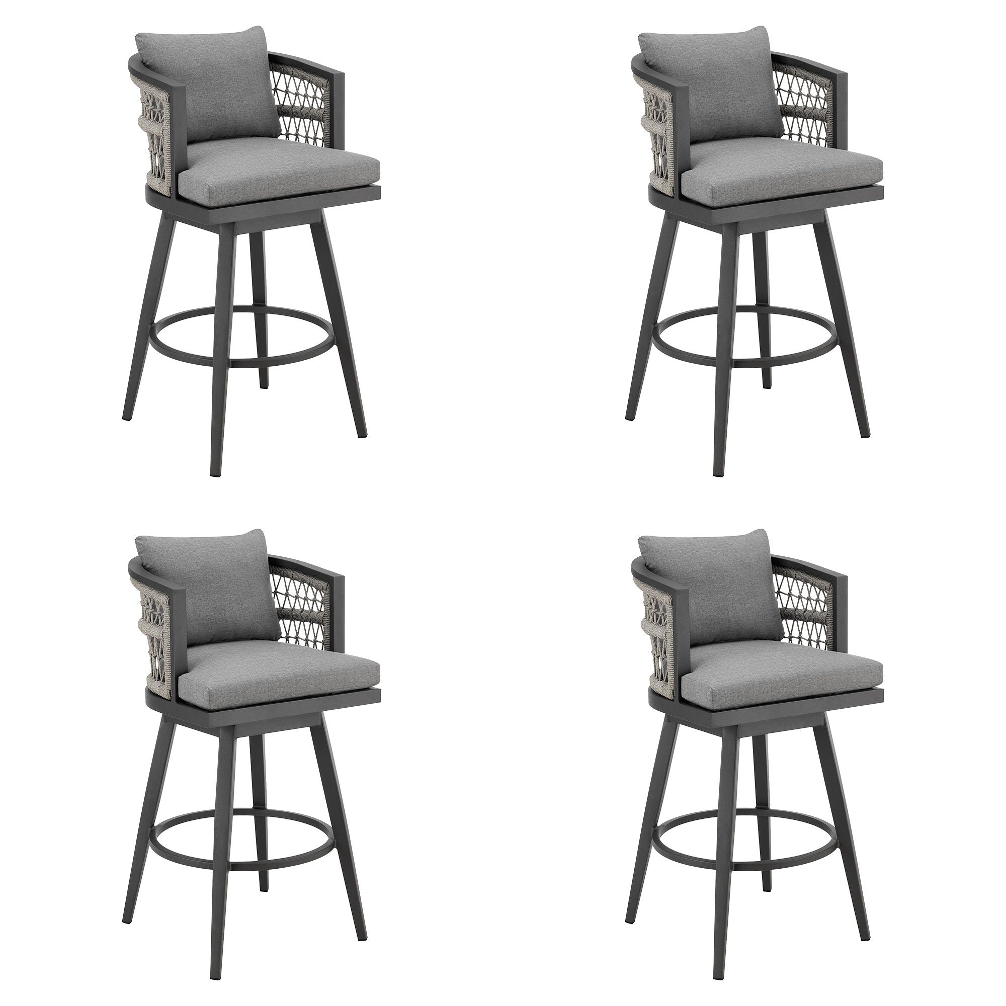Zella - Outdoor Patio Swivel Counter Stool Set