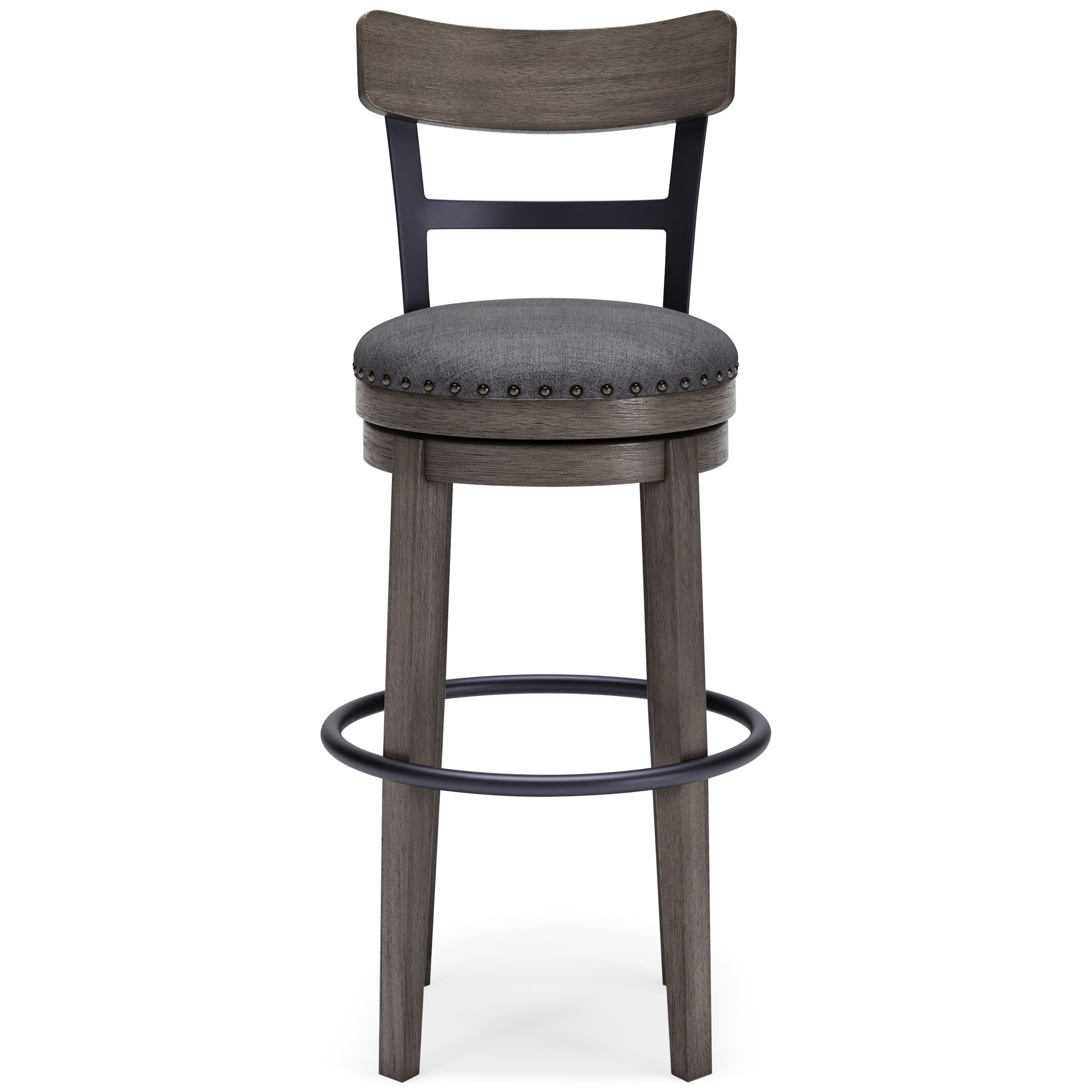 Caitbrook - Tall UPH Swivel Barstool - Gray