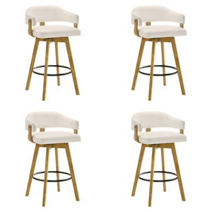 Callah - Contemporary Natural Wood Bar Height Kitchen Bar Stool