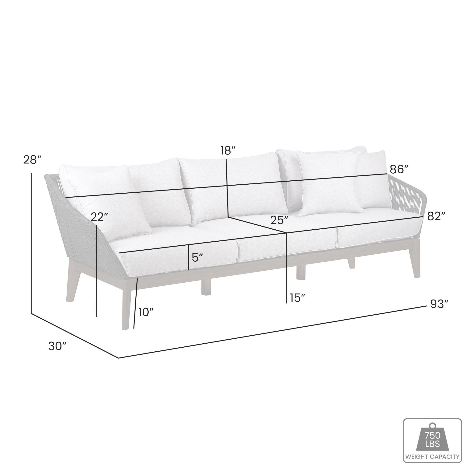 Athos - Indoor / Outdoor 3 Seater Sofa