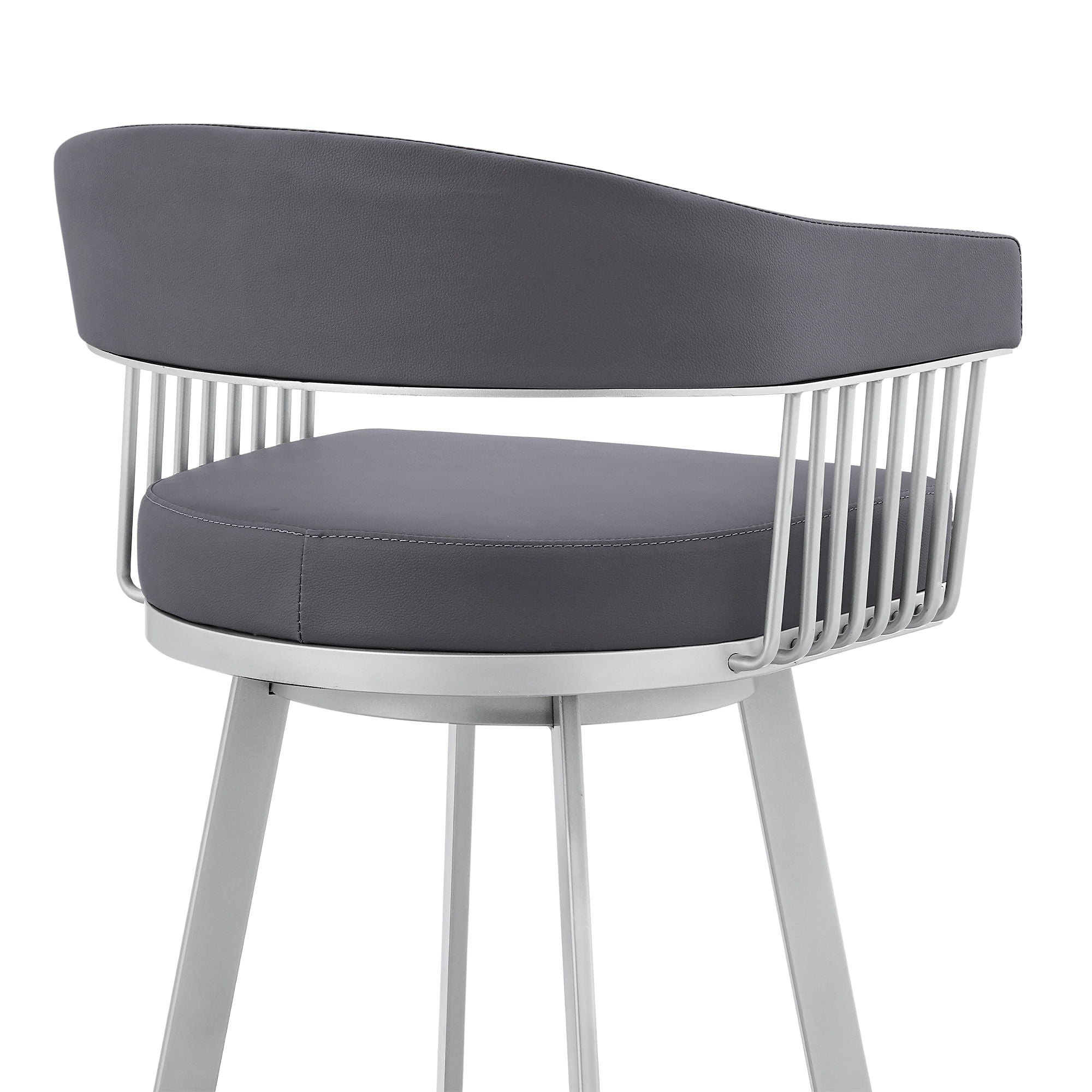 Bronson - Faux Leather Metal Bar Stool