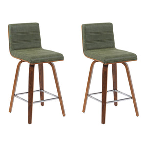 Vienna - Modern Counter Height Swivel Bar Stool - Walnut Finished Wood Frame