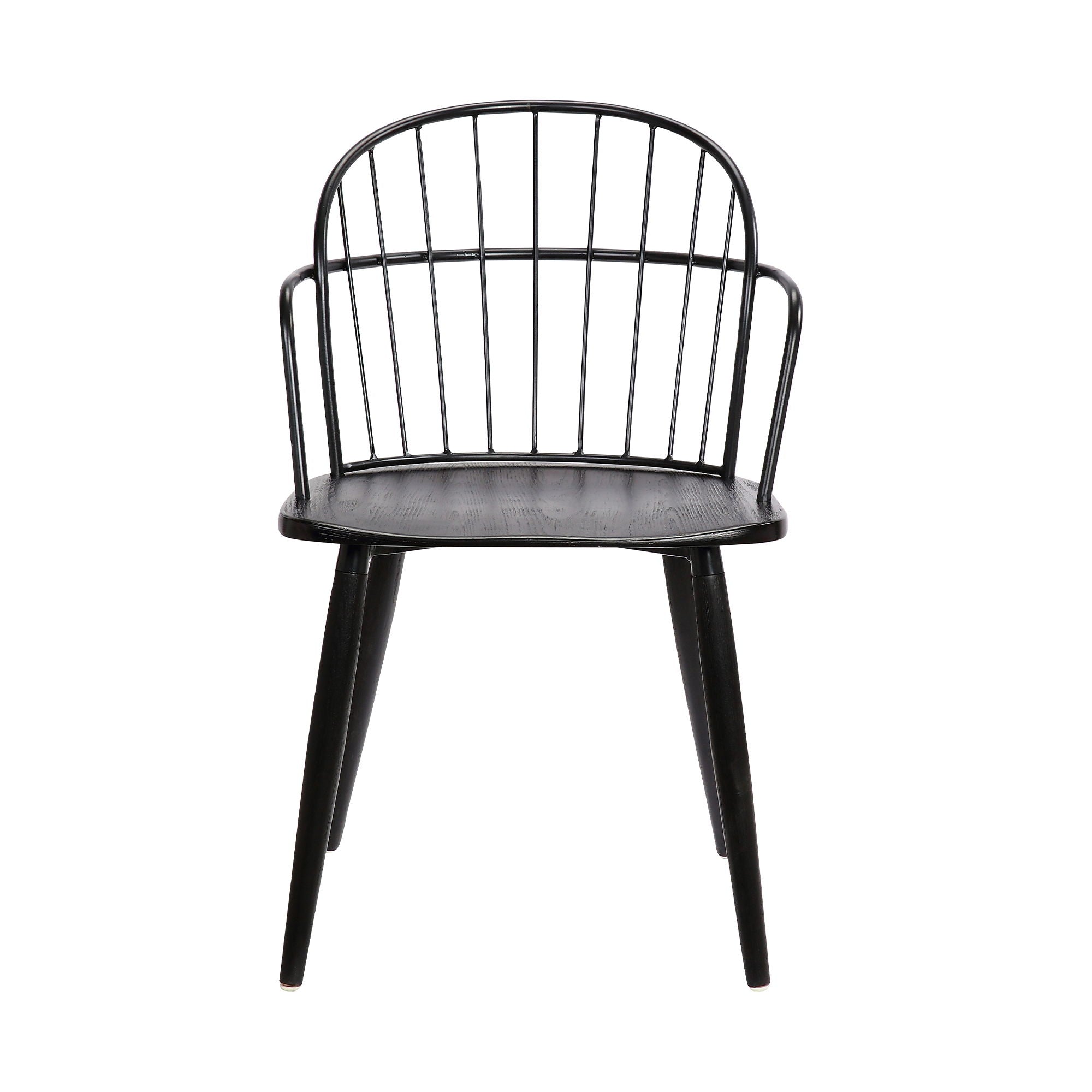Bradley - Steel Framed Side Chair - Black Powder / Black Brushed