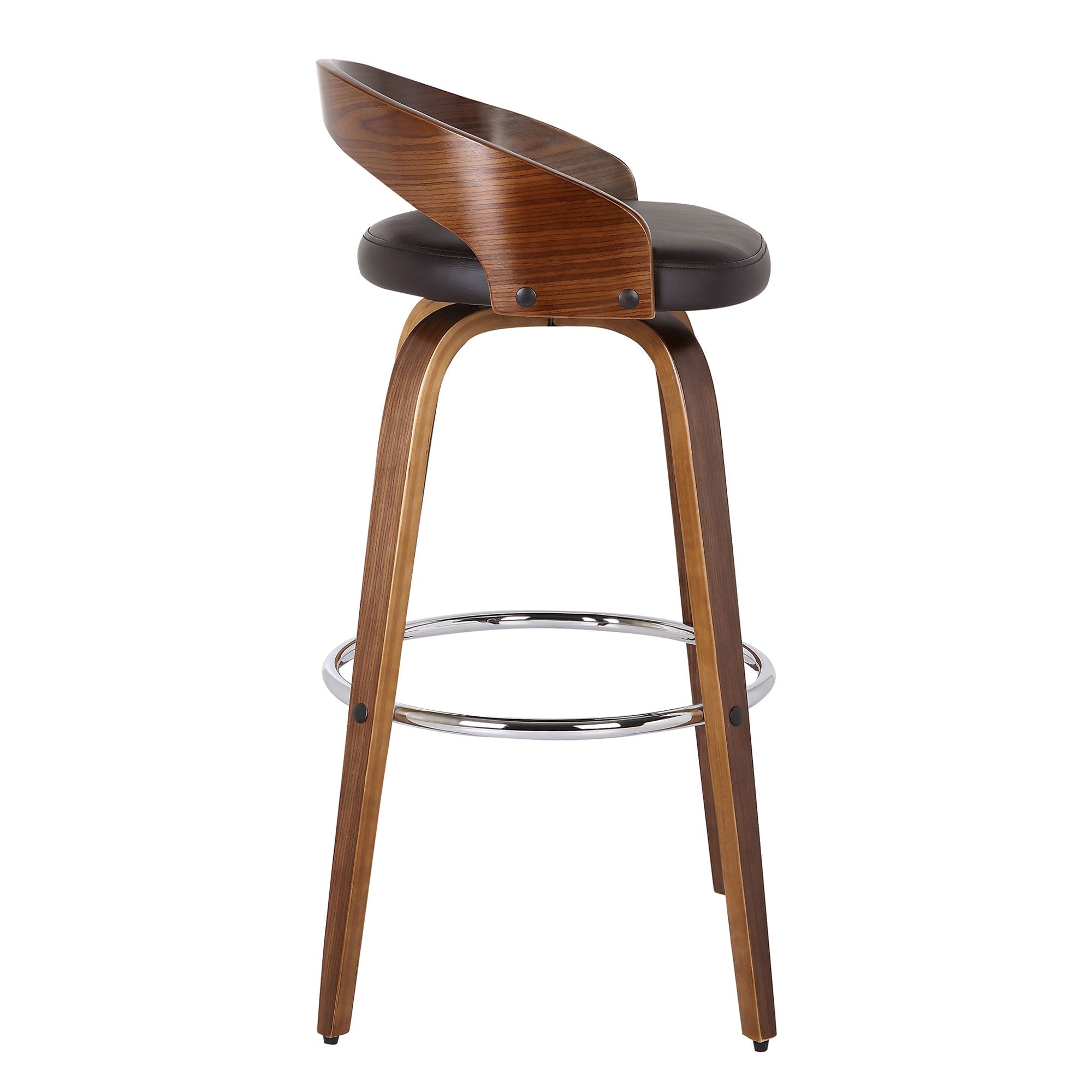 Sonia - 26" Counter Height Swivel Bar Stool - Walnut Wood