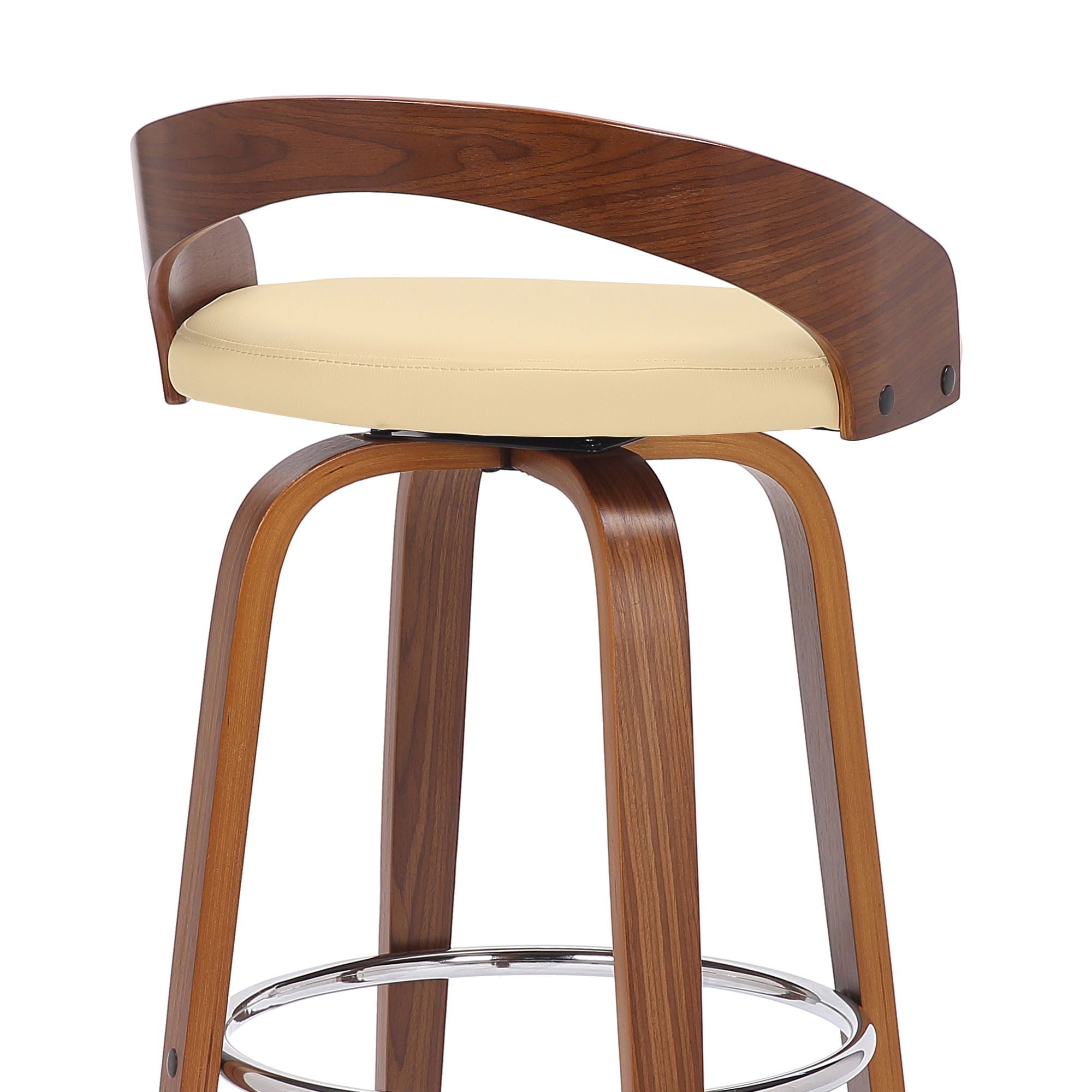 Sonia - 26" Counter Height Swivel Bar Stool - Walnut Wood