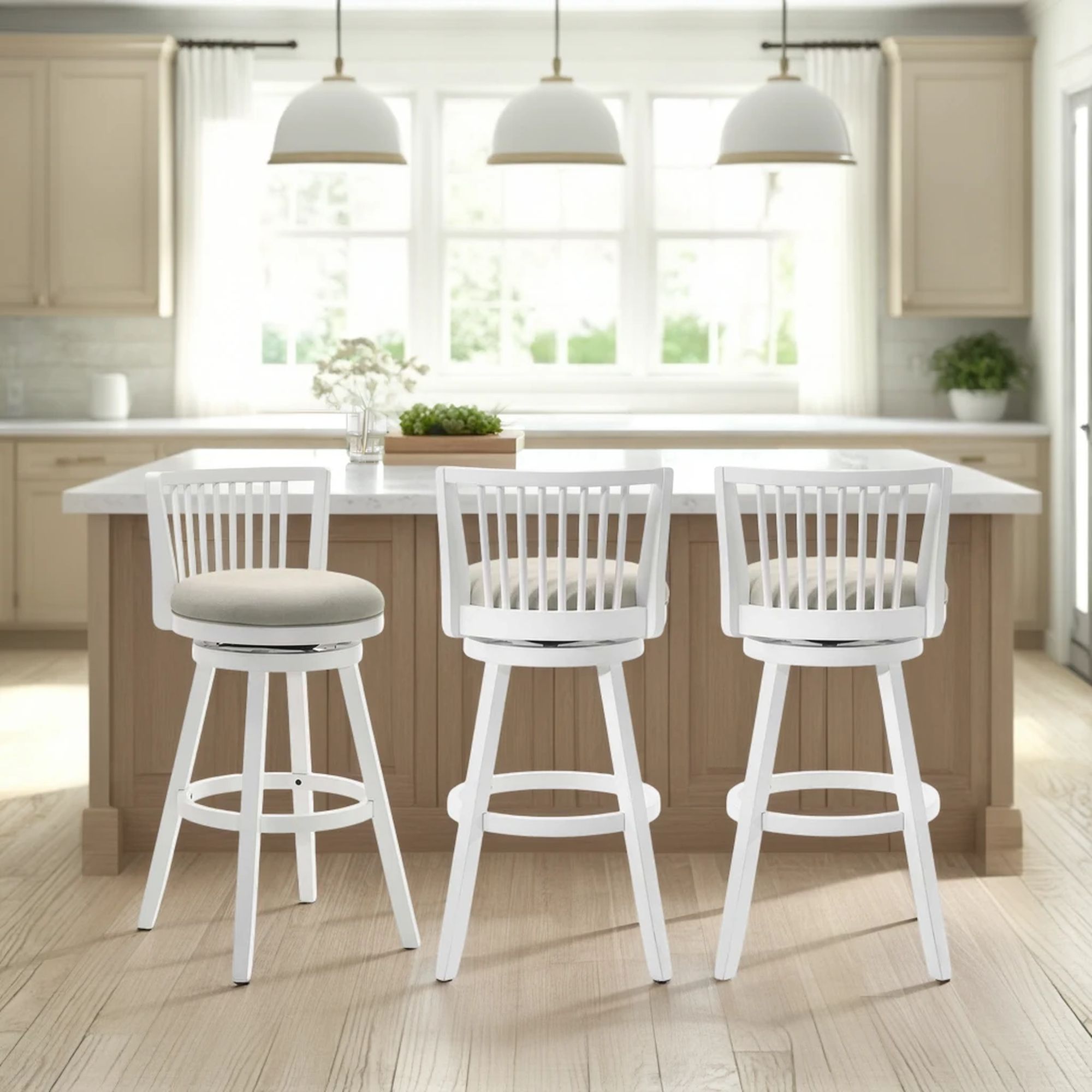 Harper - 26" Amber Glow Counter Height Rubberwood Swivel Barstool