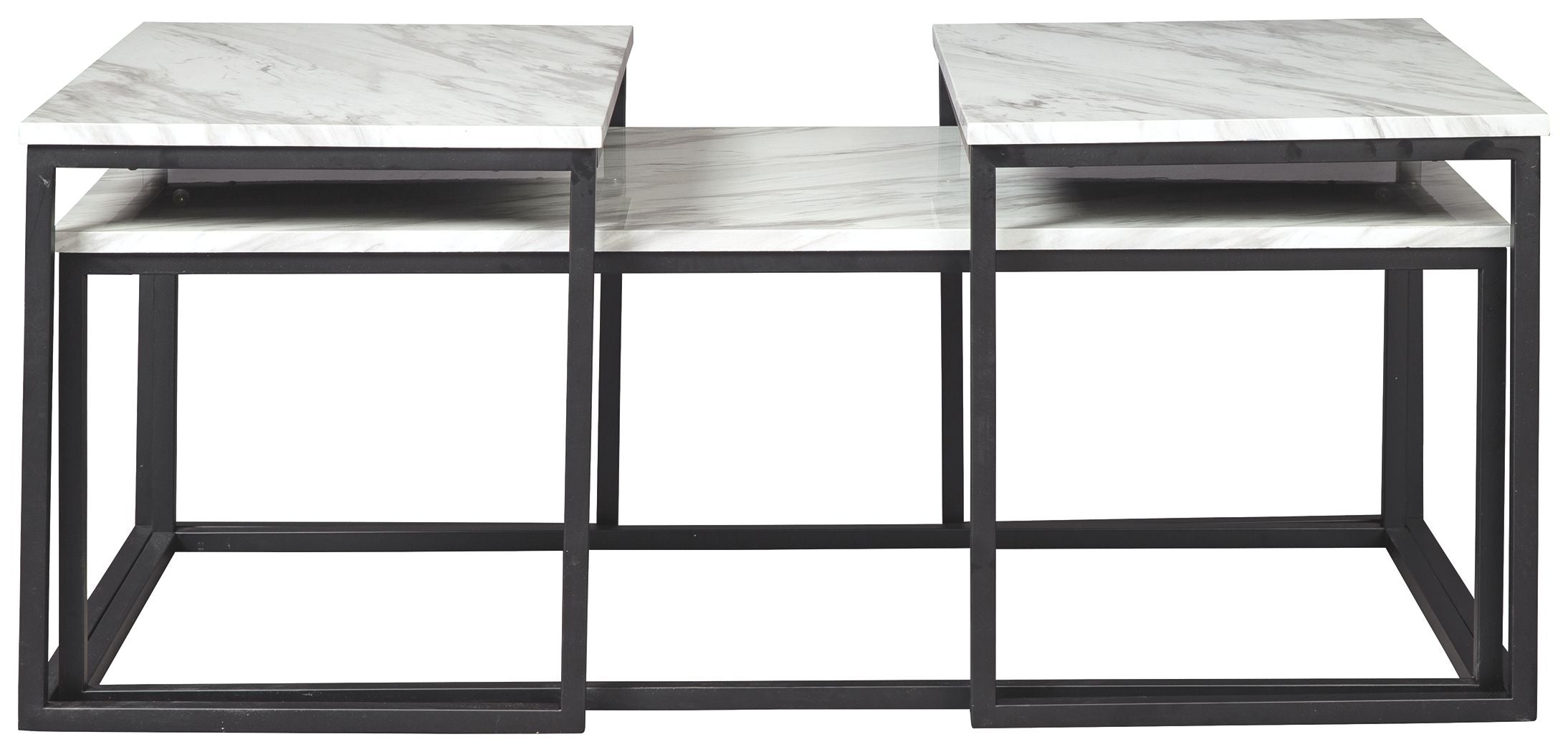 Donnesta - Occasional Table Set (Set of 3) - Gray / Black