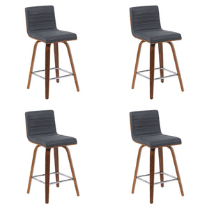 Vienna - Modern Counter Height Swivel Bar Stool - Walnut Finished Wood Frame
