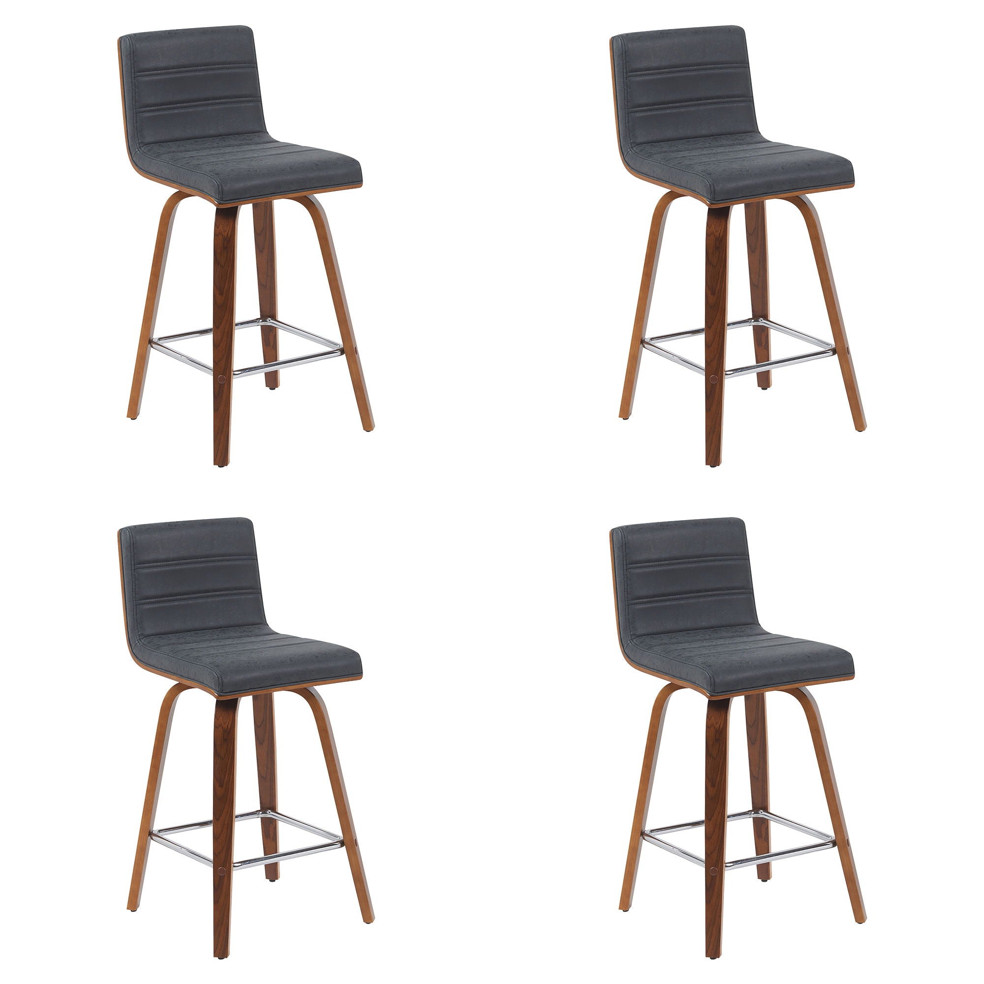 Vienna - Modern Counter Height Swivel Bar Stool - Walnut Finished Wood Frame