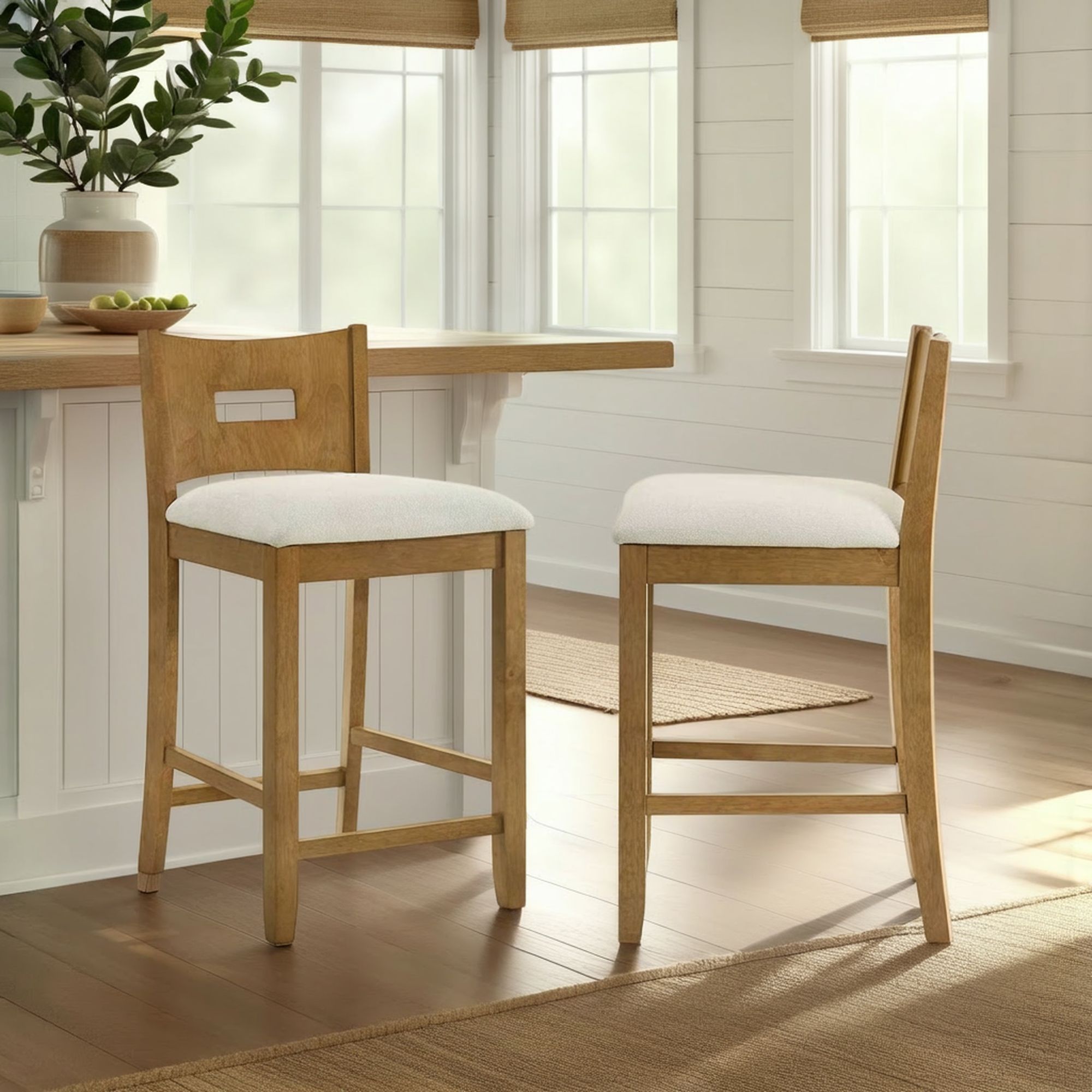 Ren - 26" Counter Height Rubberwood Barstool