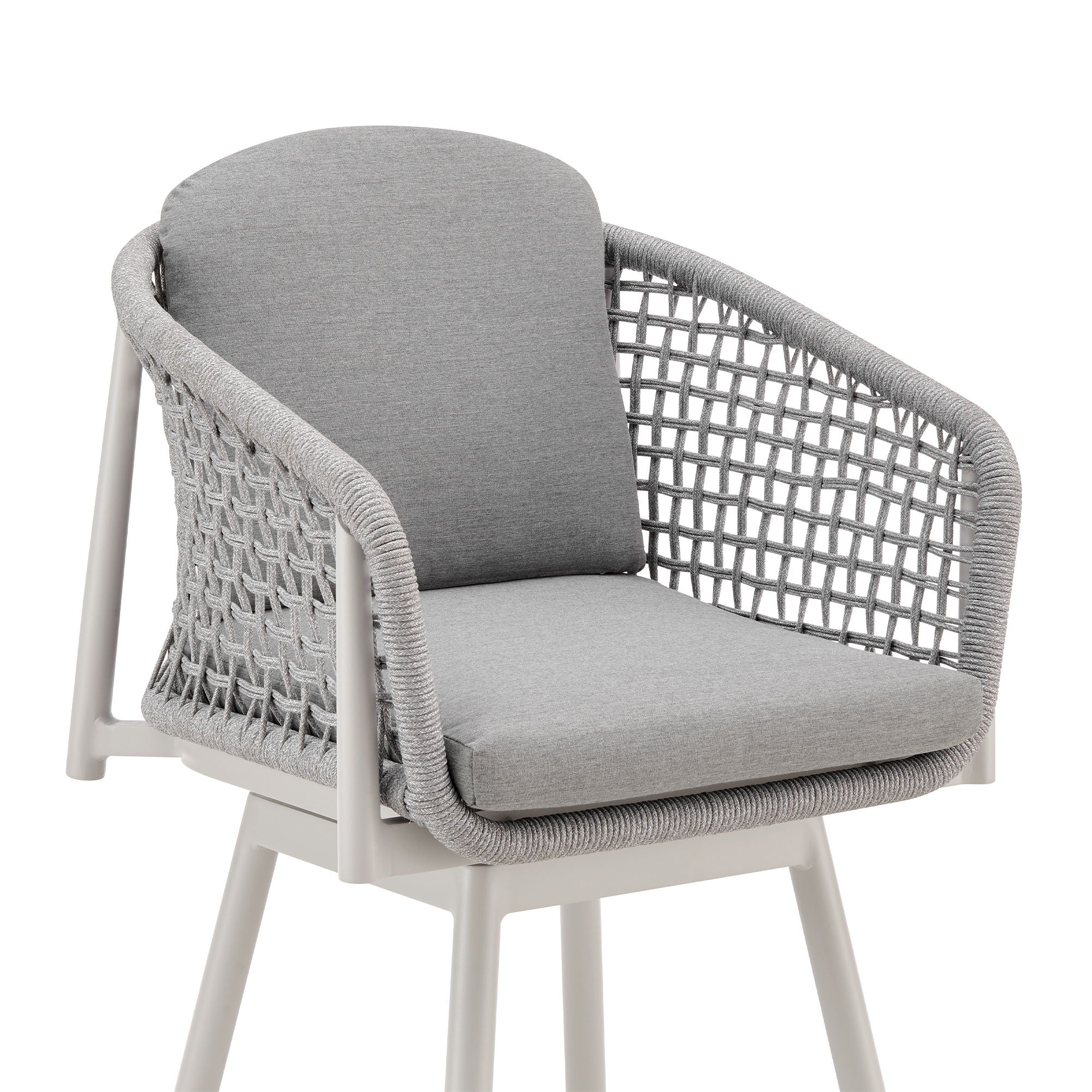 Rhodes - Outdoor Patio Swivel Counter Stool - Light Gray