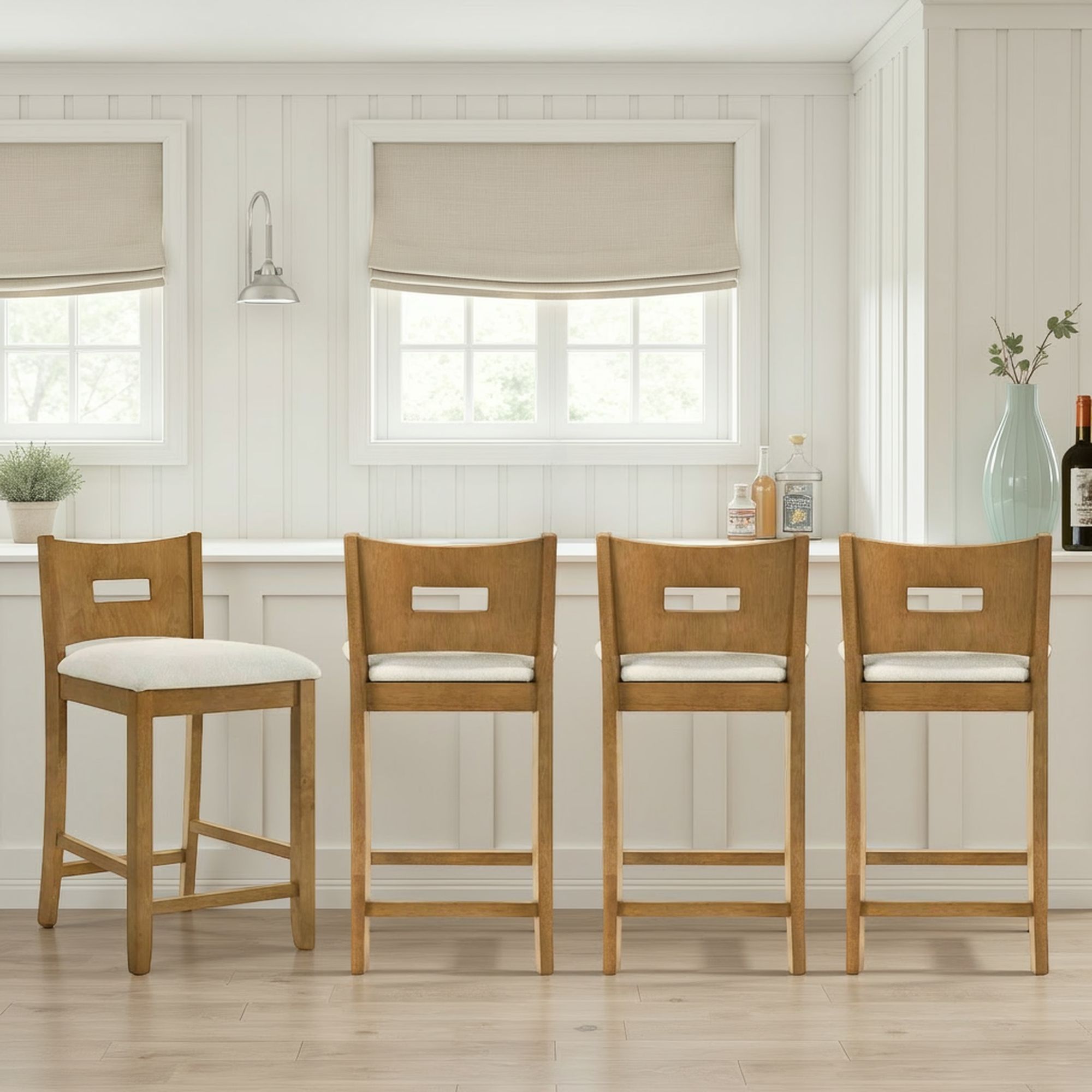 Ren - 30" Bar Height Rubberwood Barstool