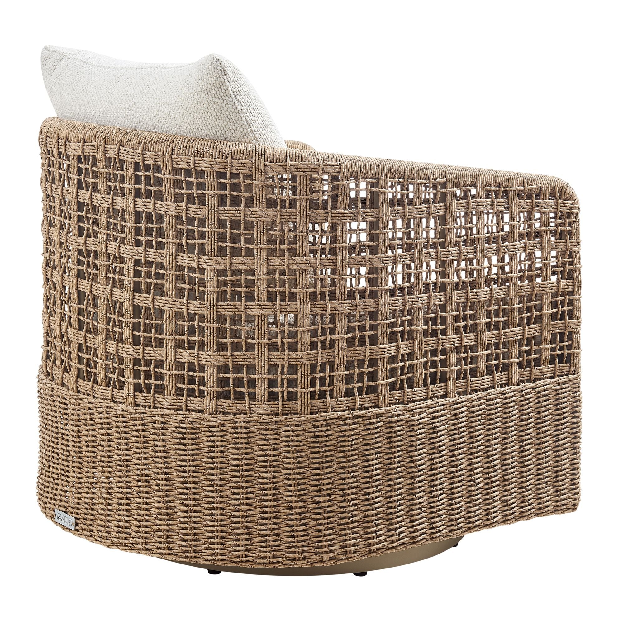 Driftbay - Powder Coated Metal Outdoor Conversation Set With Cushions