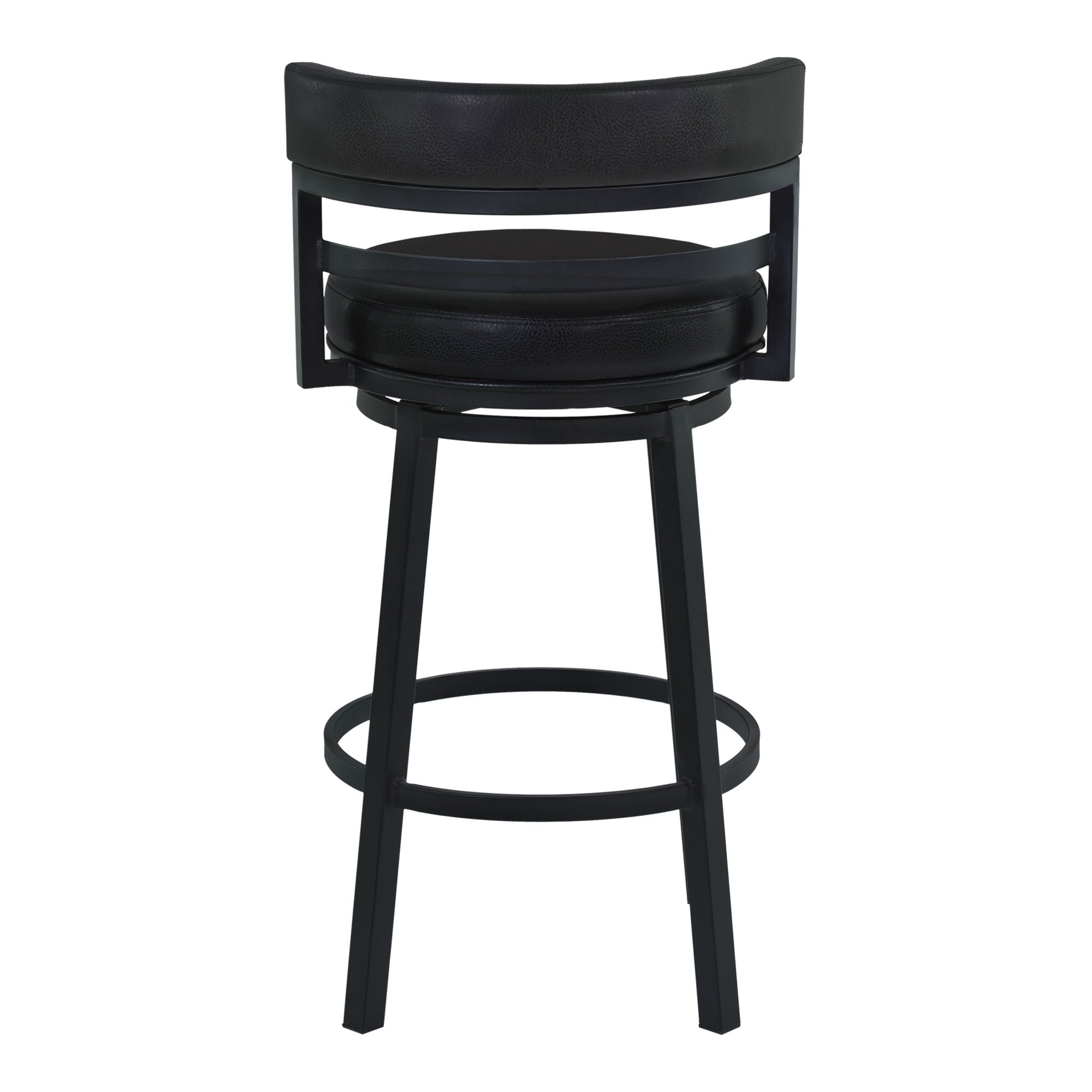 Madrid - 26" Counter Height Metal Swivel Barstool - Ford Black Pu And Black Finish