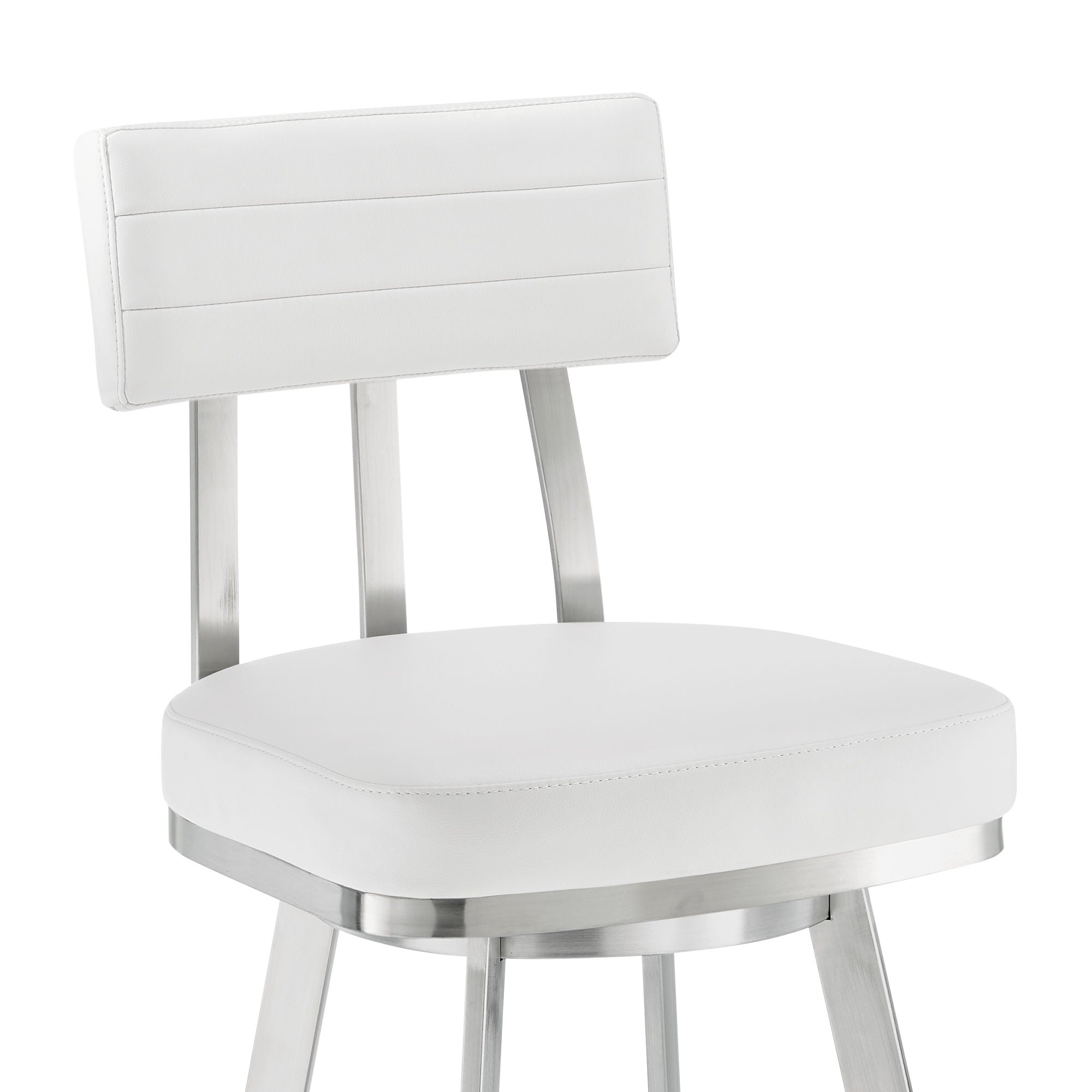 Benjamin - Swivel Stool - Brushed Steel Legs