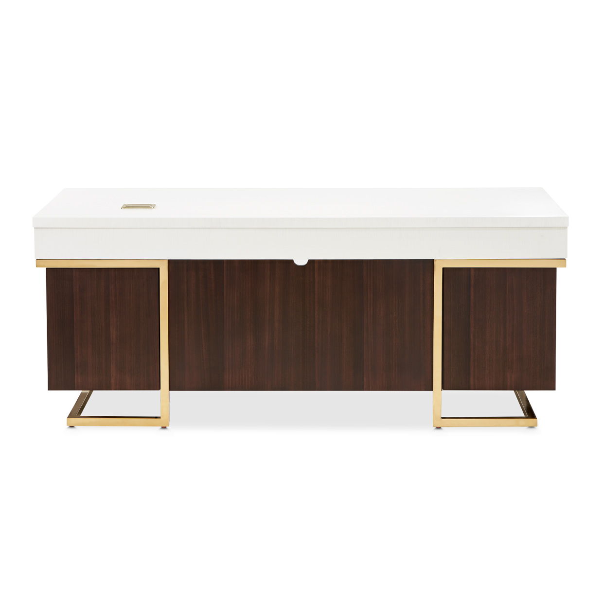 Belmont Place - Desk - White / Dark Brown