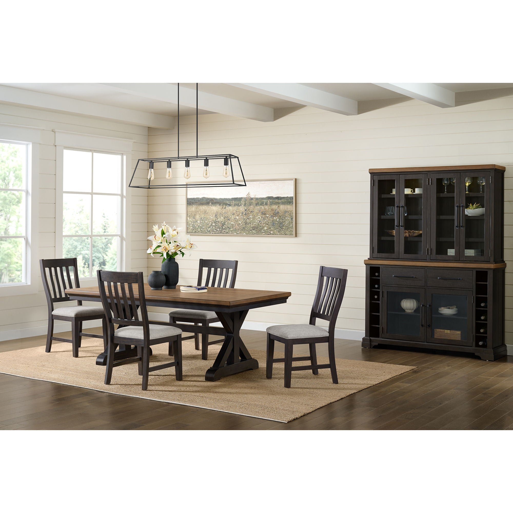 Montrose - Server And Hutch With LED Light - Espresso And Brown
