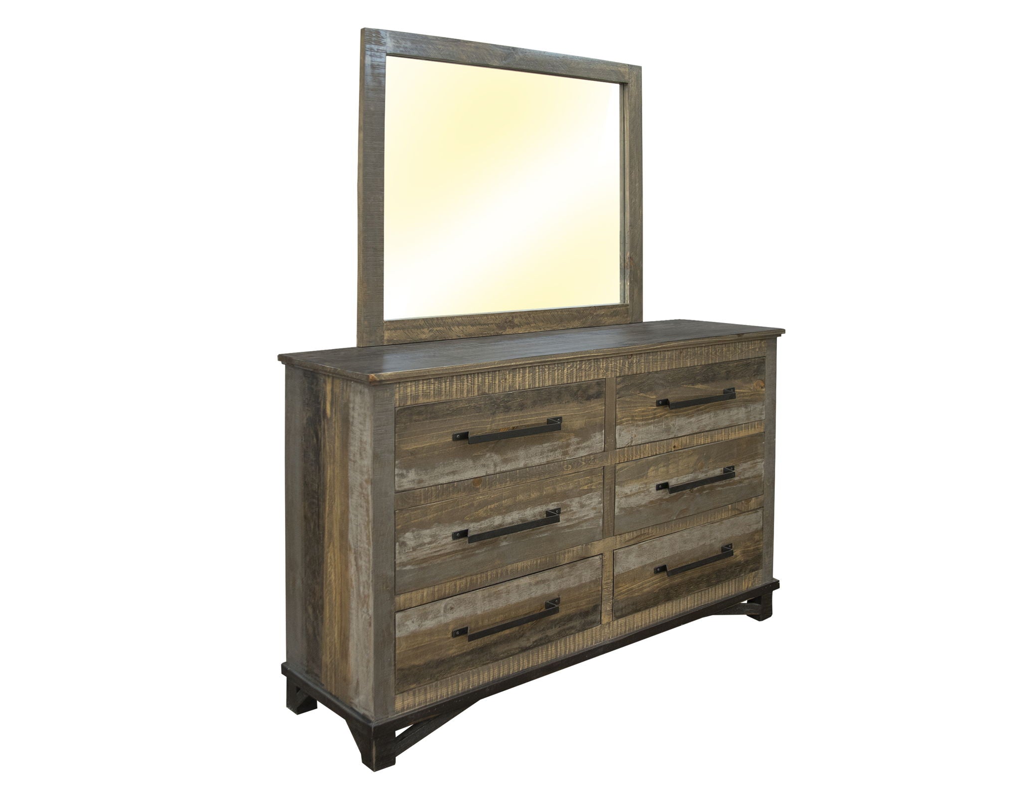 Loft - 6 Drawer Dresser - Two Tone Gray / Brown